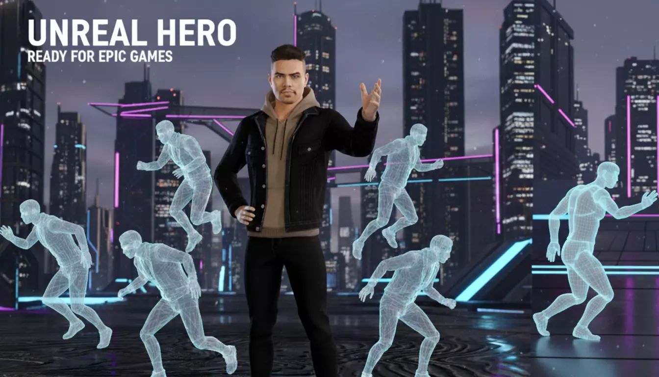 Realistic Male Character Game-Ready Rigged 3D Model Low-poly 3D model_7