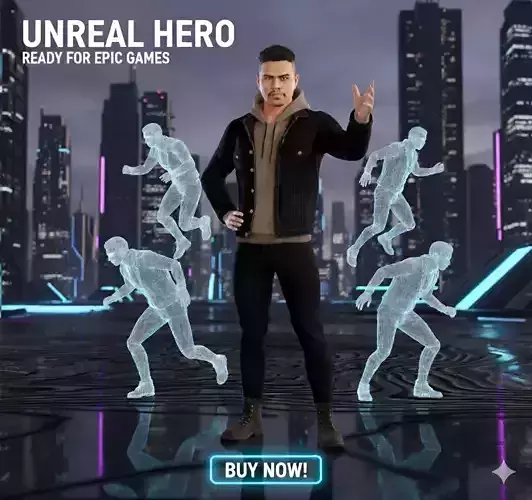 Realistic Male Character Game-Ready Rigged 3D Model