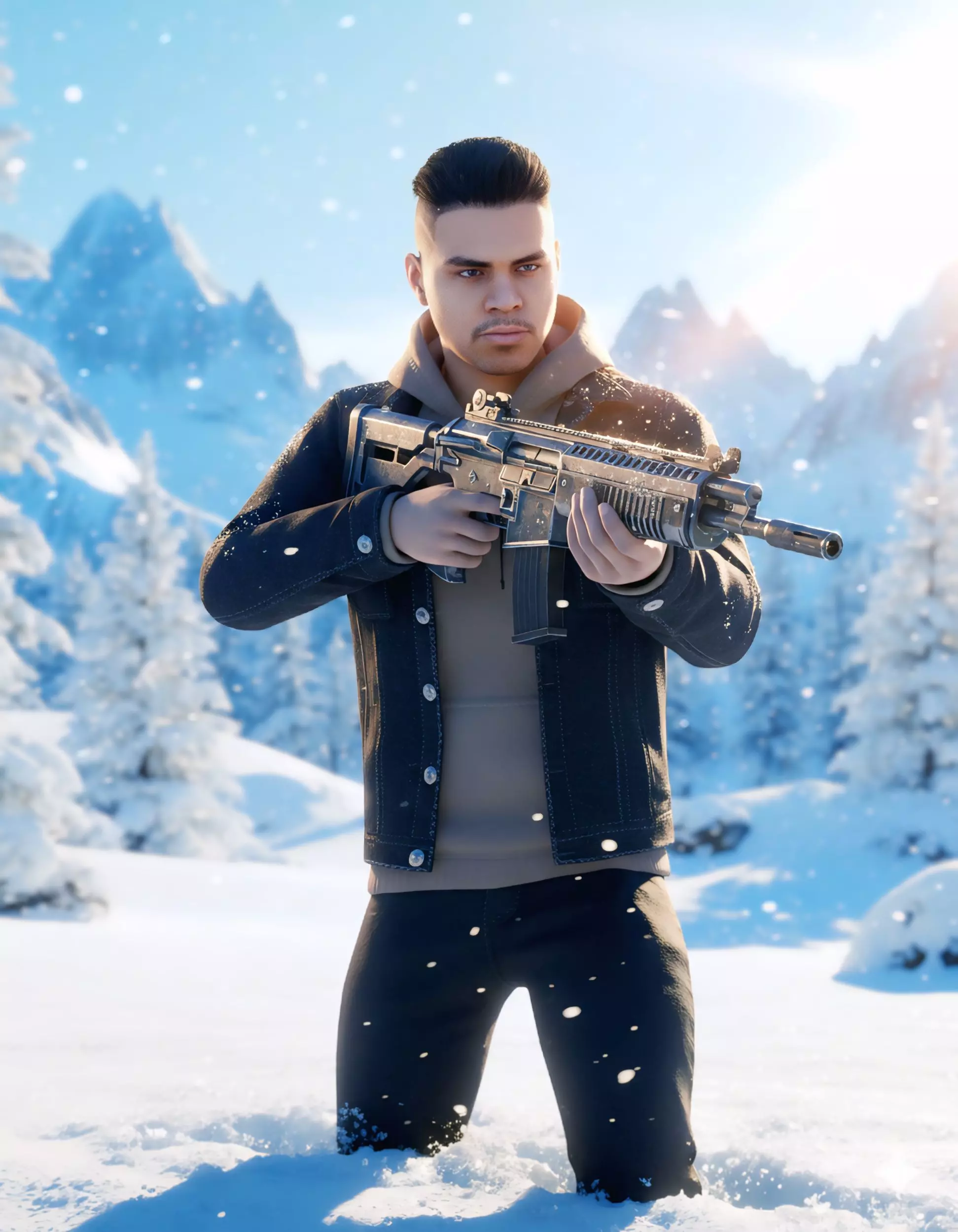 Realistic Male Character Game-Ready Rigged 3D Model Low-poly 3D model_0