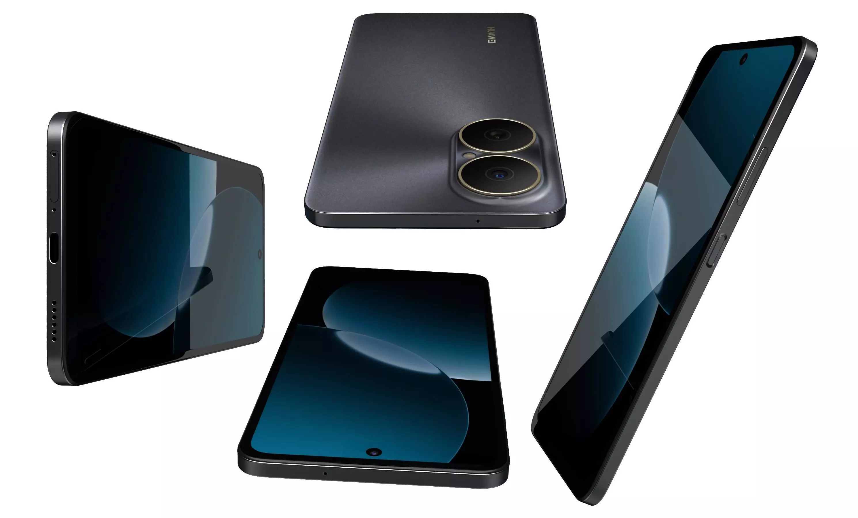 Huawei Enjoy 80 Gold Black High Poly 3D model_13