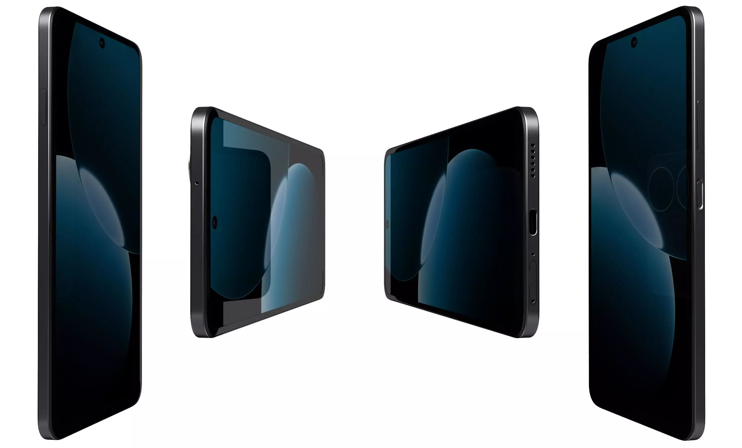 Huawei Enjoy 80 Gold Black High Poly 3D model_9