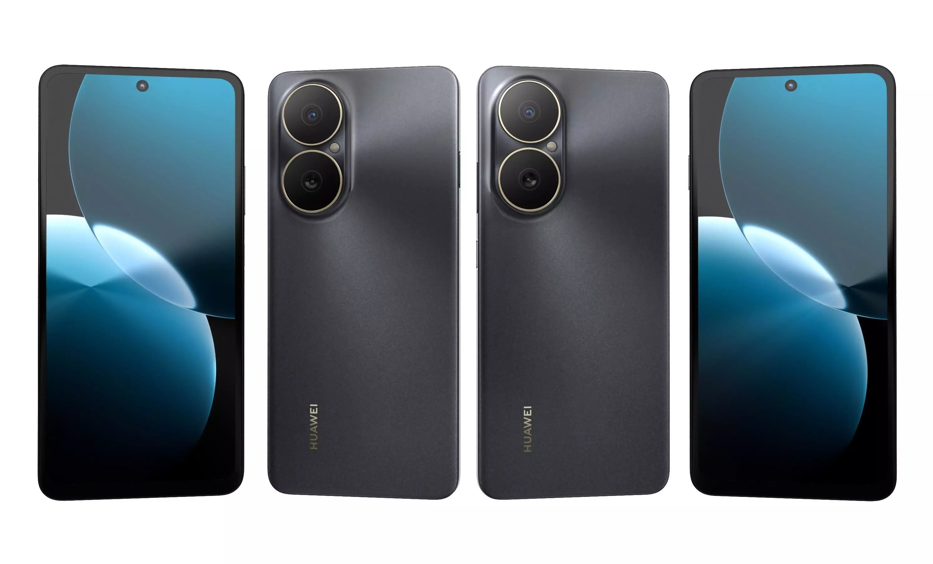 Huawei Enjoy 80 Gold Black High Poly 3D model_3