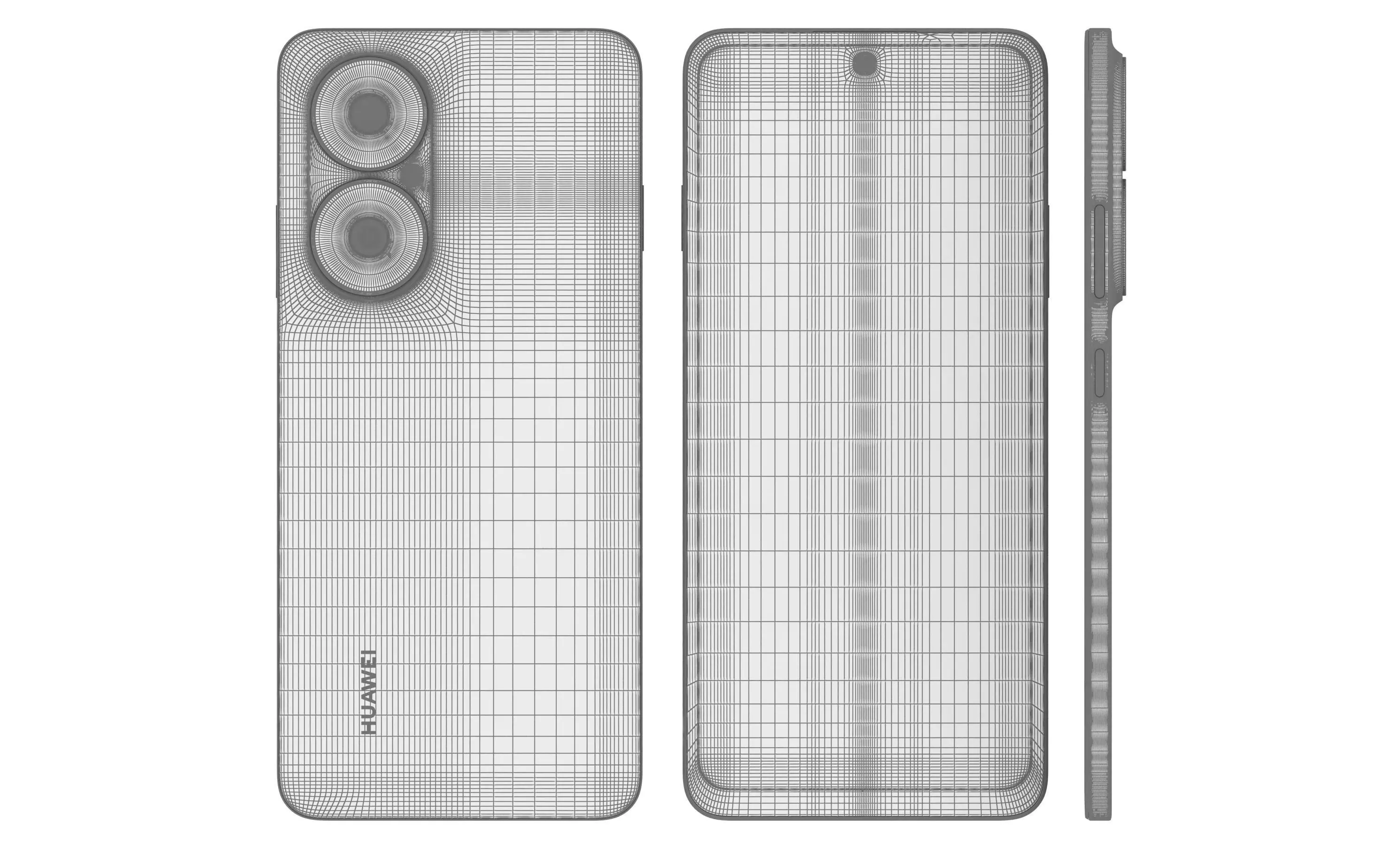 Huawei Enjoy 80 Sky White High Poly 3D model_12