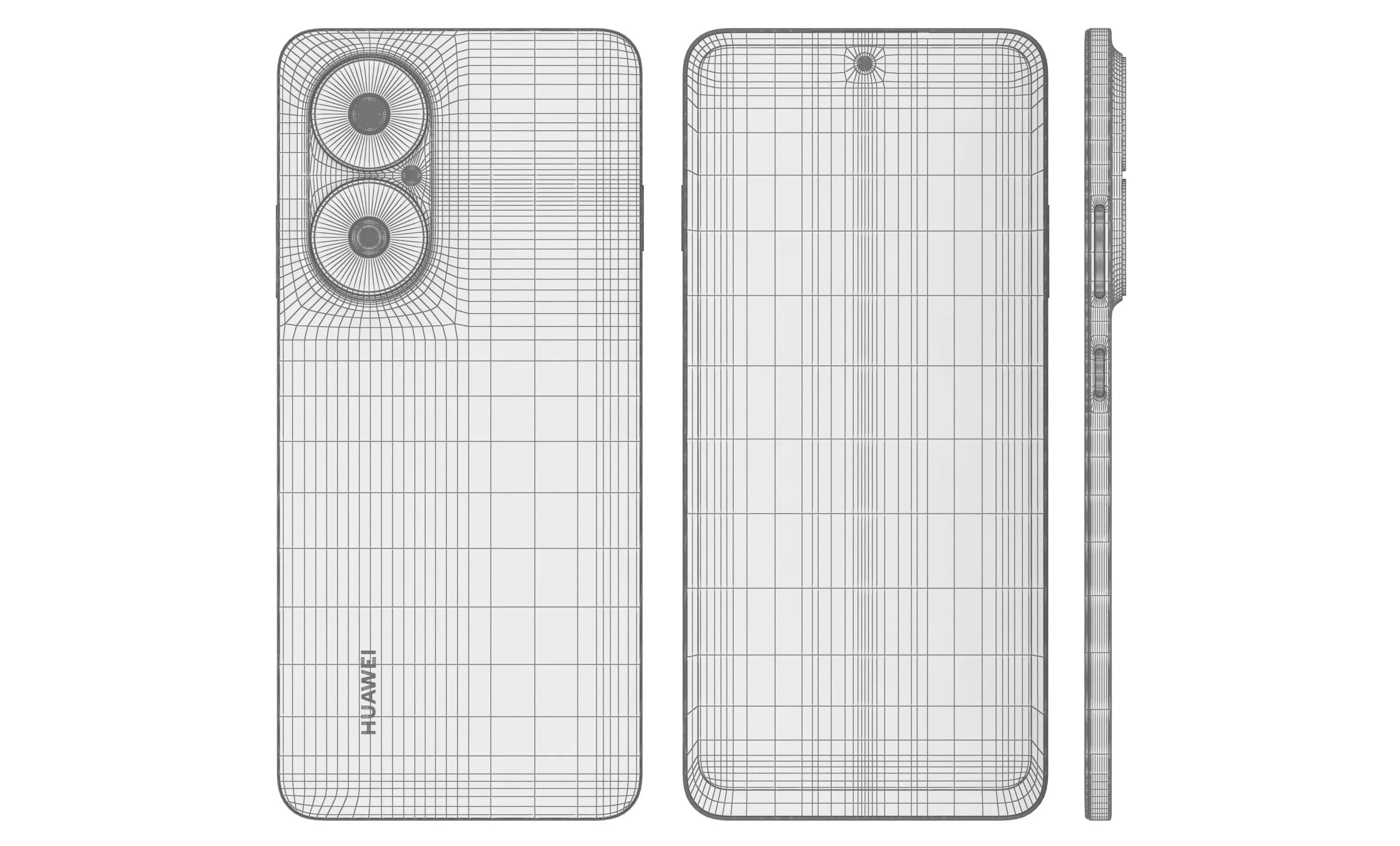 Huawei Enjoy 80 Sky White High Poly 3D model_11