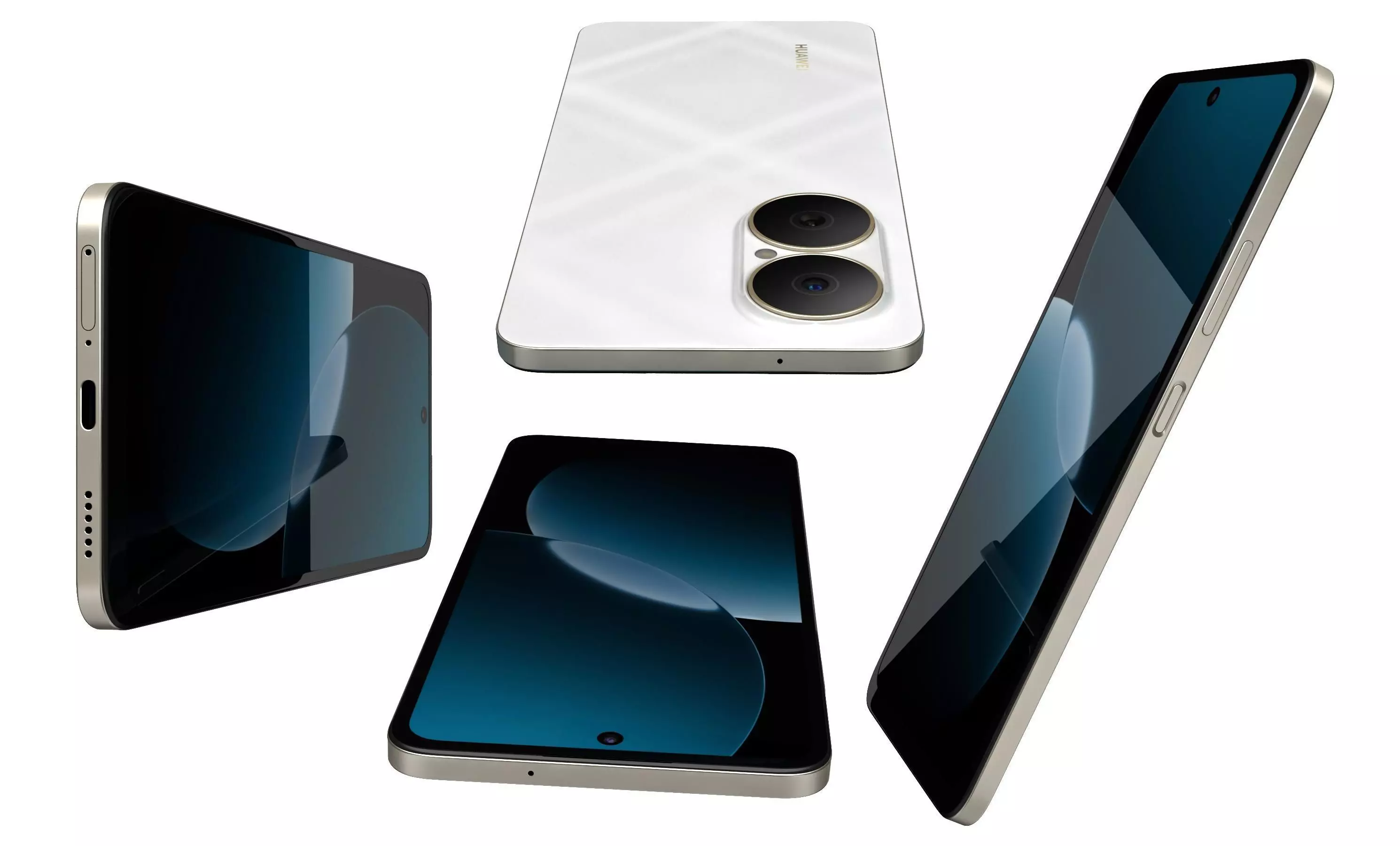 Huawei Enjoy 80 Sky White High Poly 3D model_7