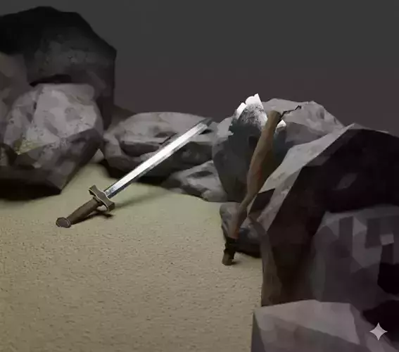 Low Poly Medieval Weapon Pack  Sword and Axe 3D Models