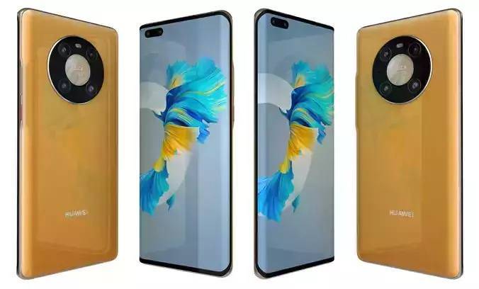 Huawei Mate 40 Pro Yellow High Poly