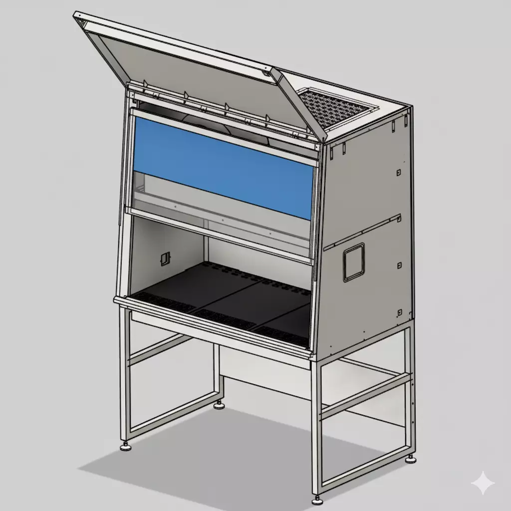 Biosafety Cabinet 3ft Vertical Laminar Flow 3D model_1