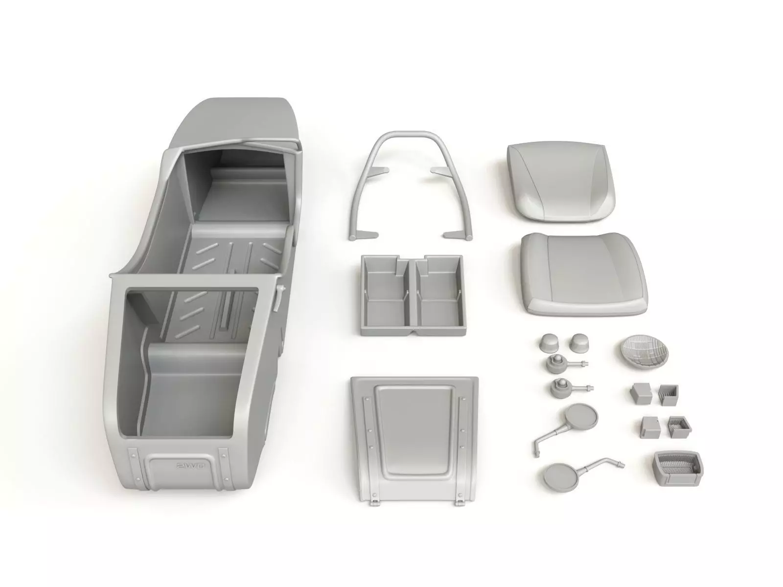 Sidecar Ural Gear Up - 12 scale 3D print model_10