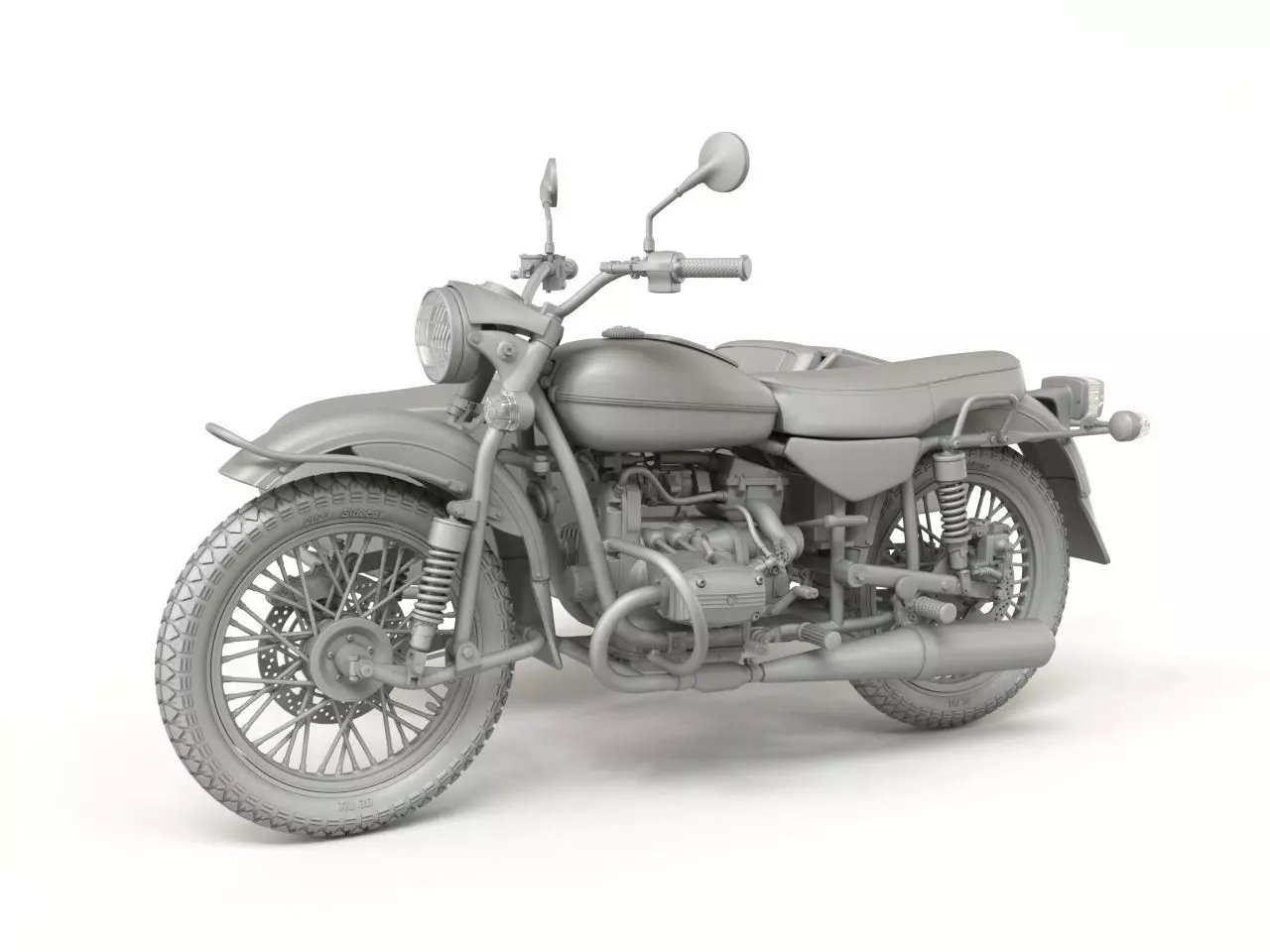 Sidecar Ural Gear Up - 12 scale 3D print model_3