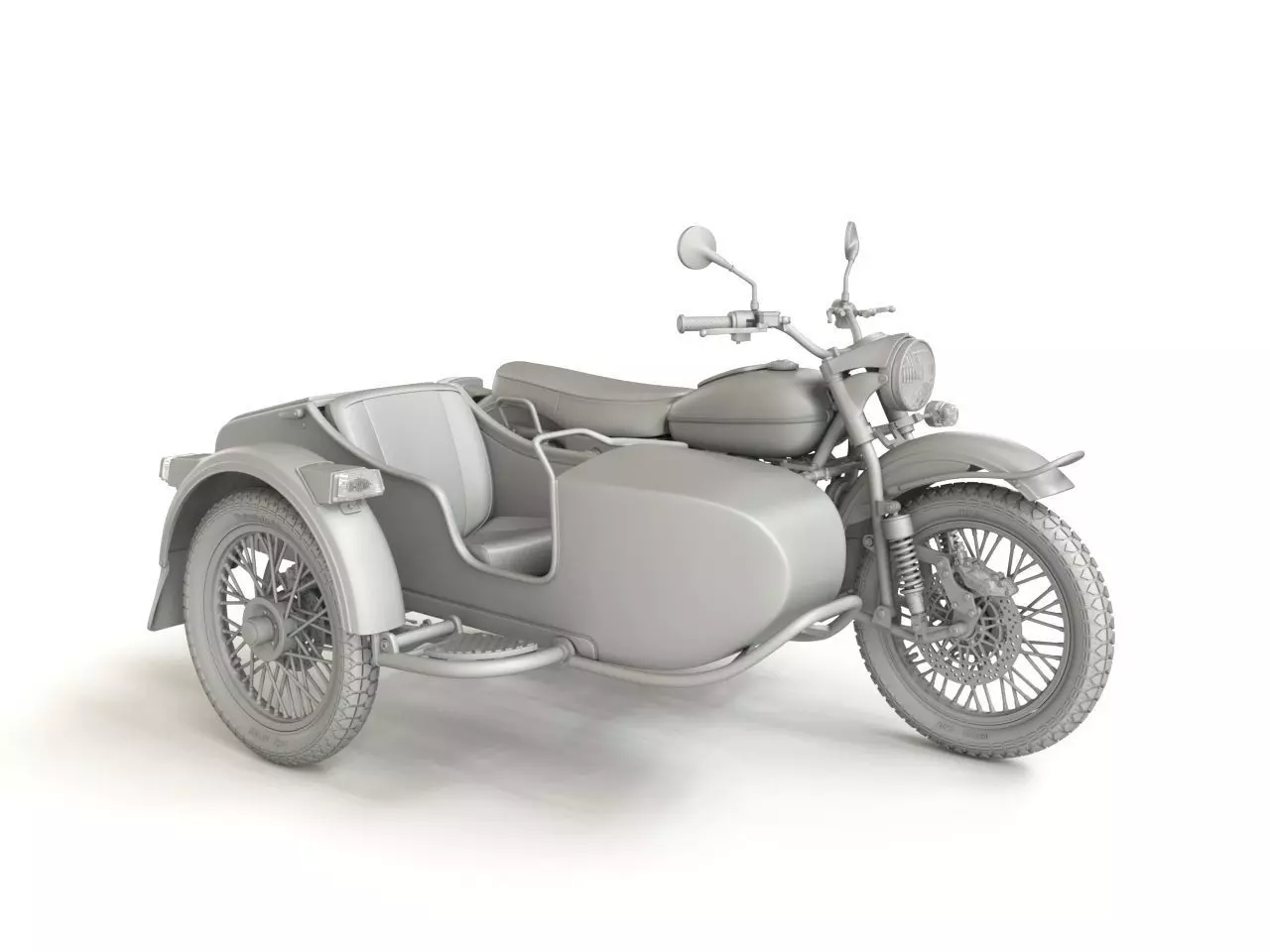Sidecar Ural Gear Up - 12 scale 3D print model_4