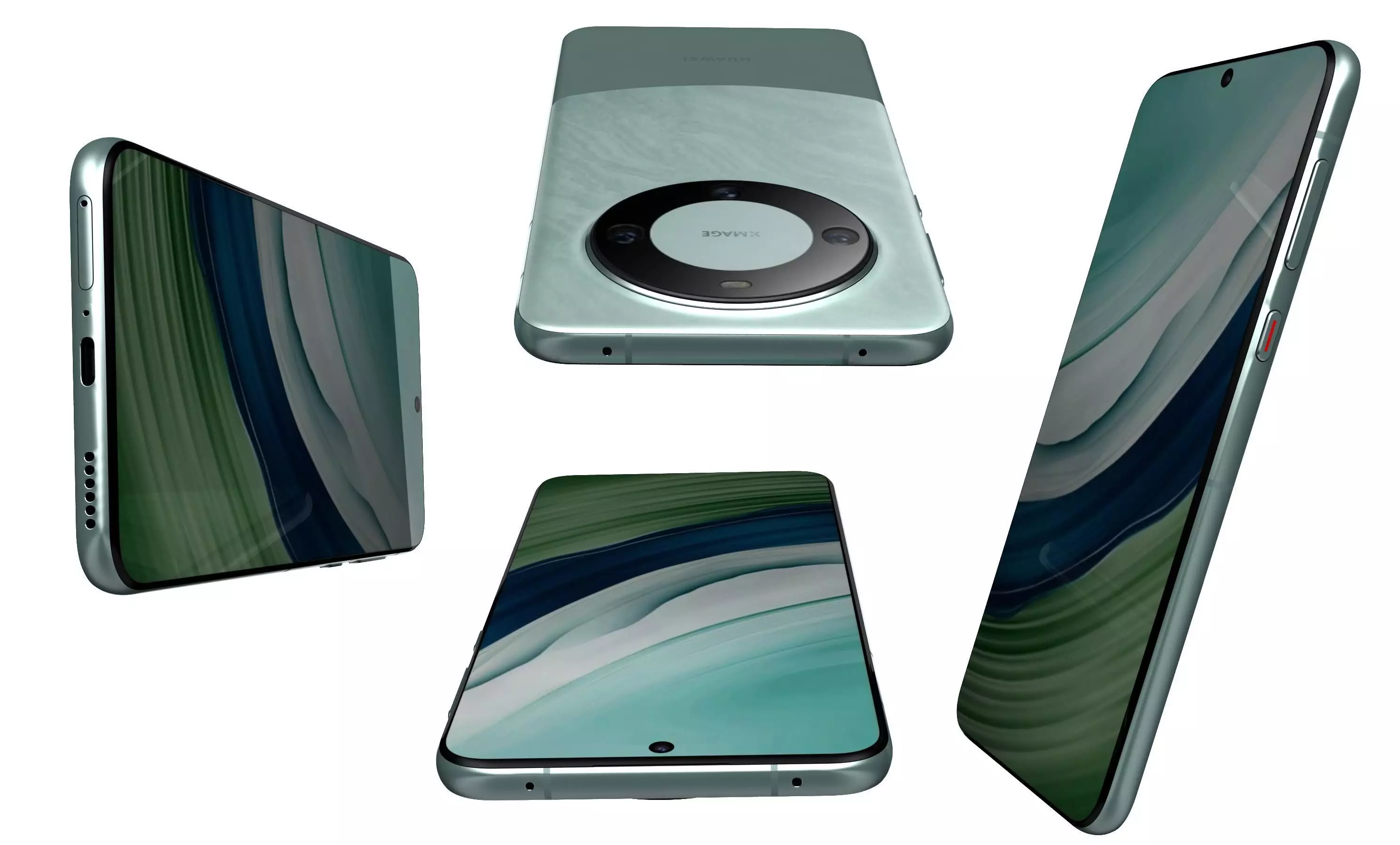 Huawei Mate 60 Green High Poly 3D model_7