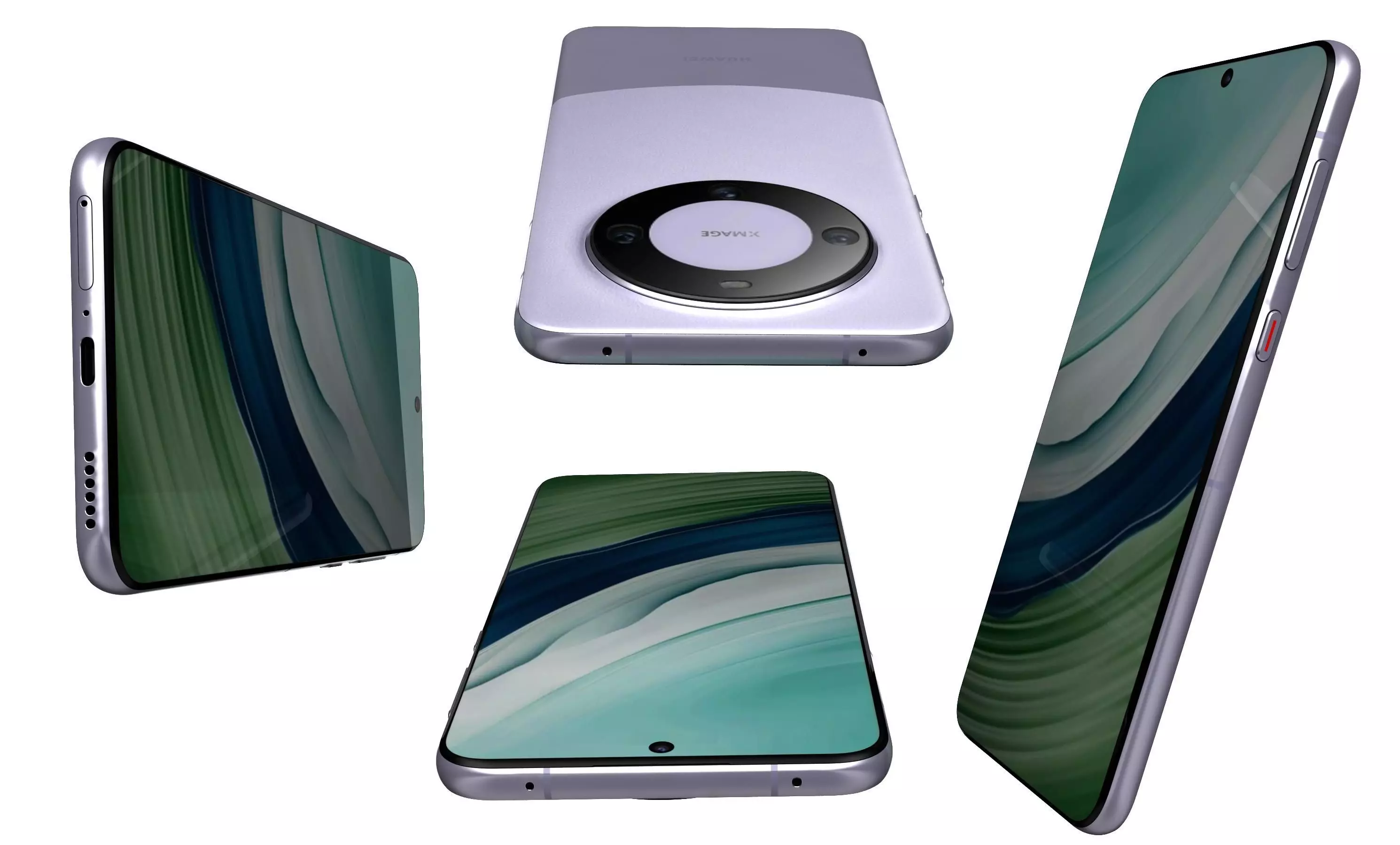 Huawei Mate 60 Purple High Poly 3D model_14