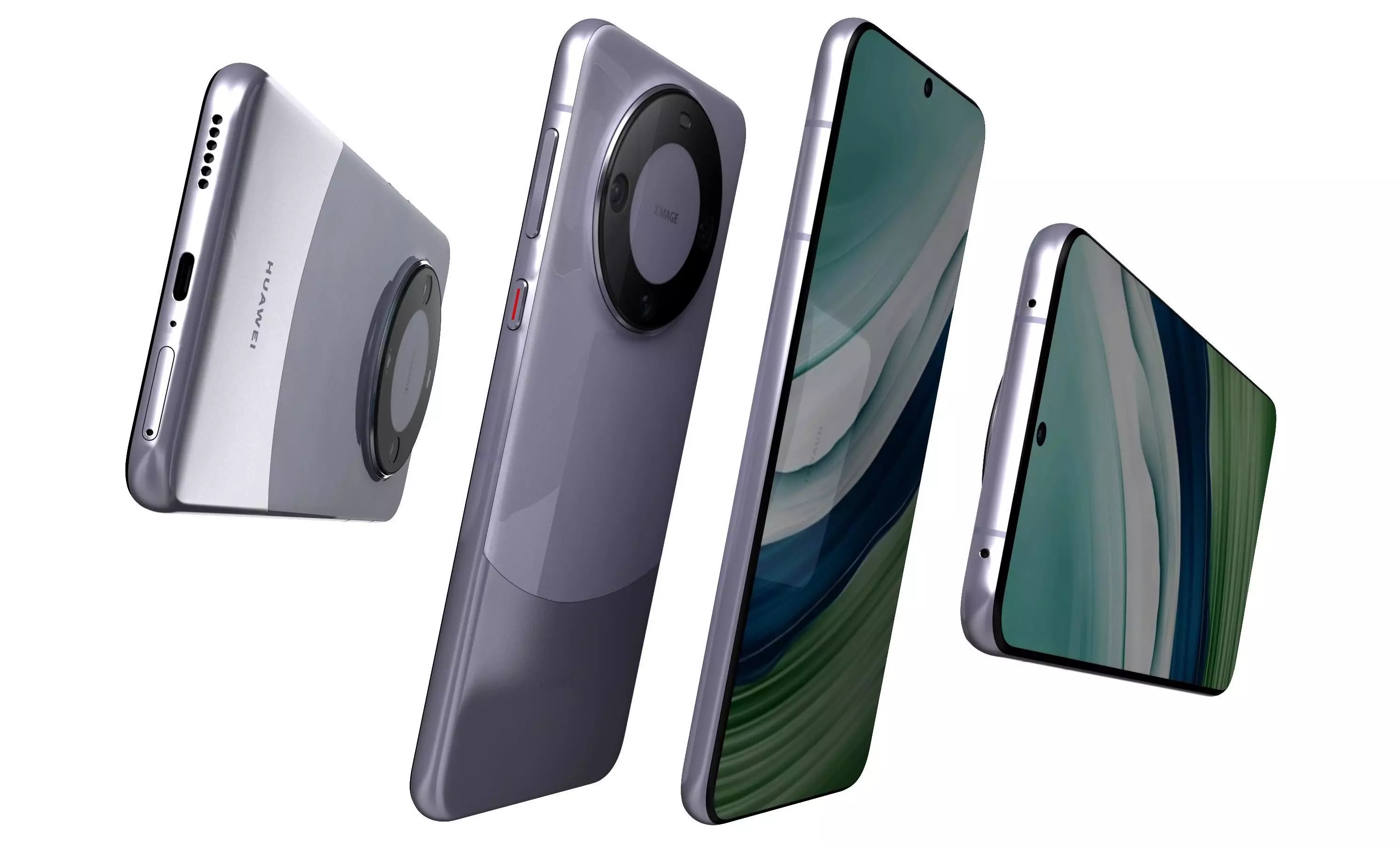 Huawei Mate 60 Purple High Poly 3D model_7