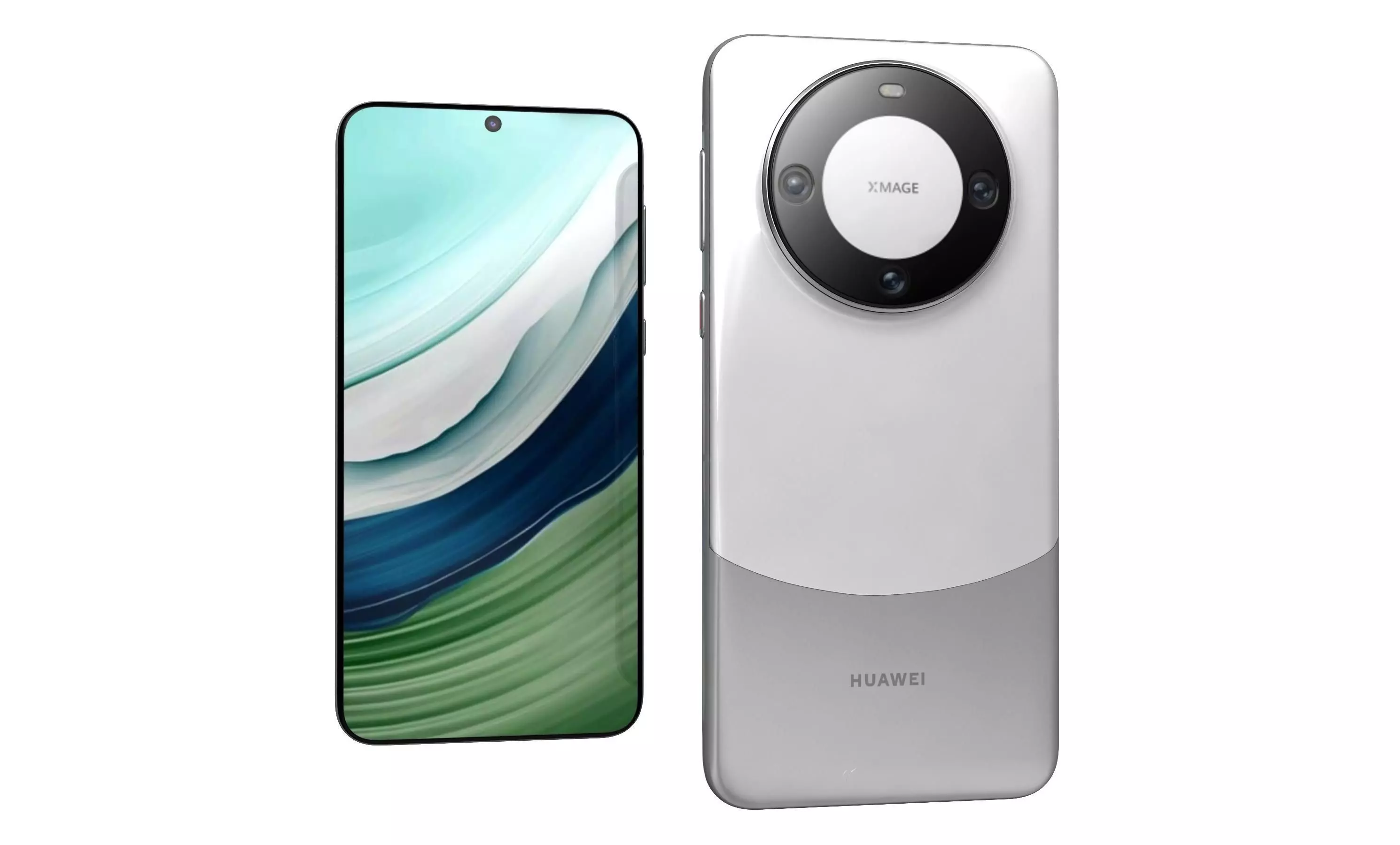 Huawei Mate 60 White High Poly 3D model_1