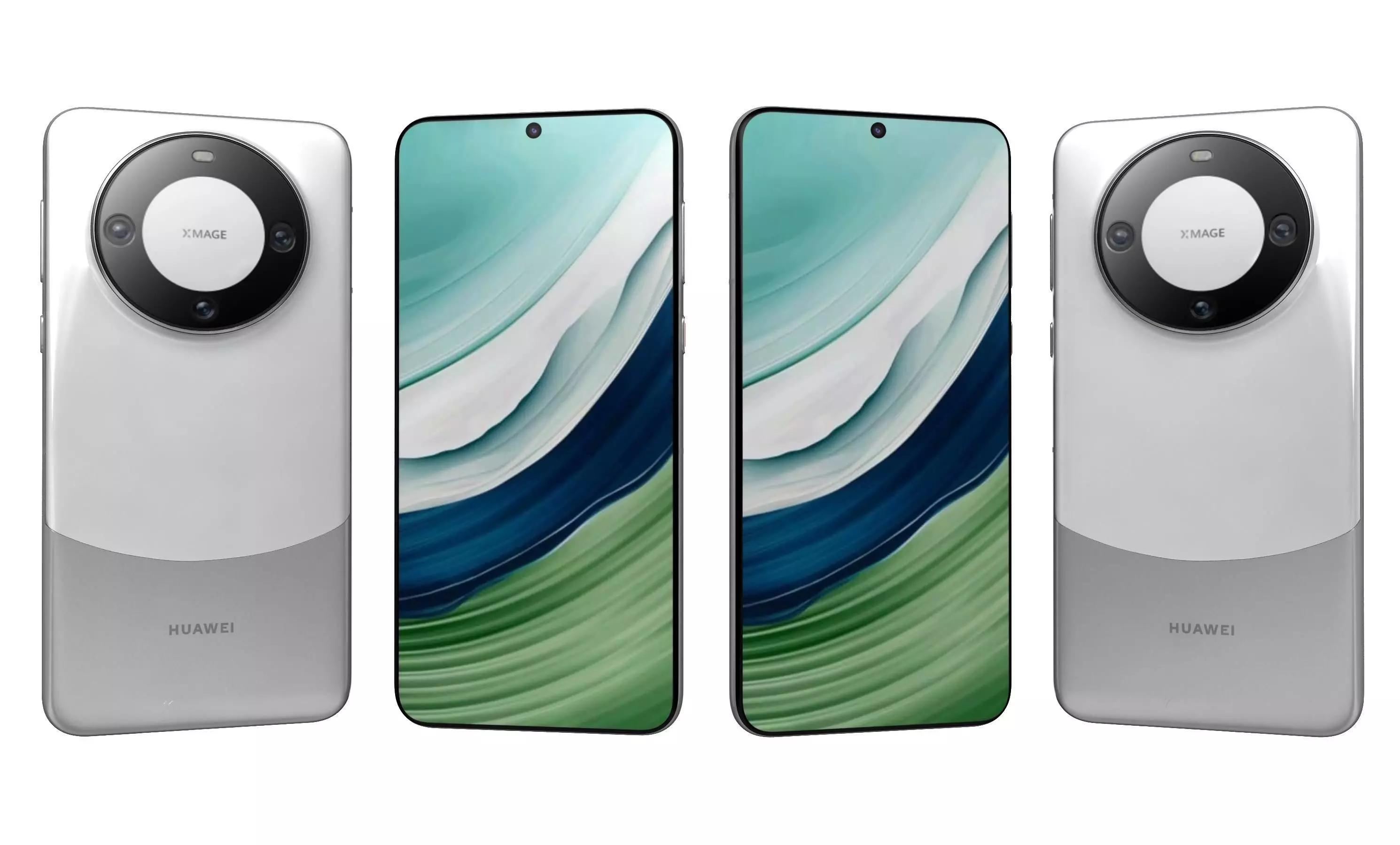 Huawei Mate 60 White High Poly 3D model_0