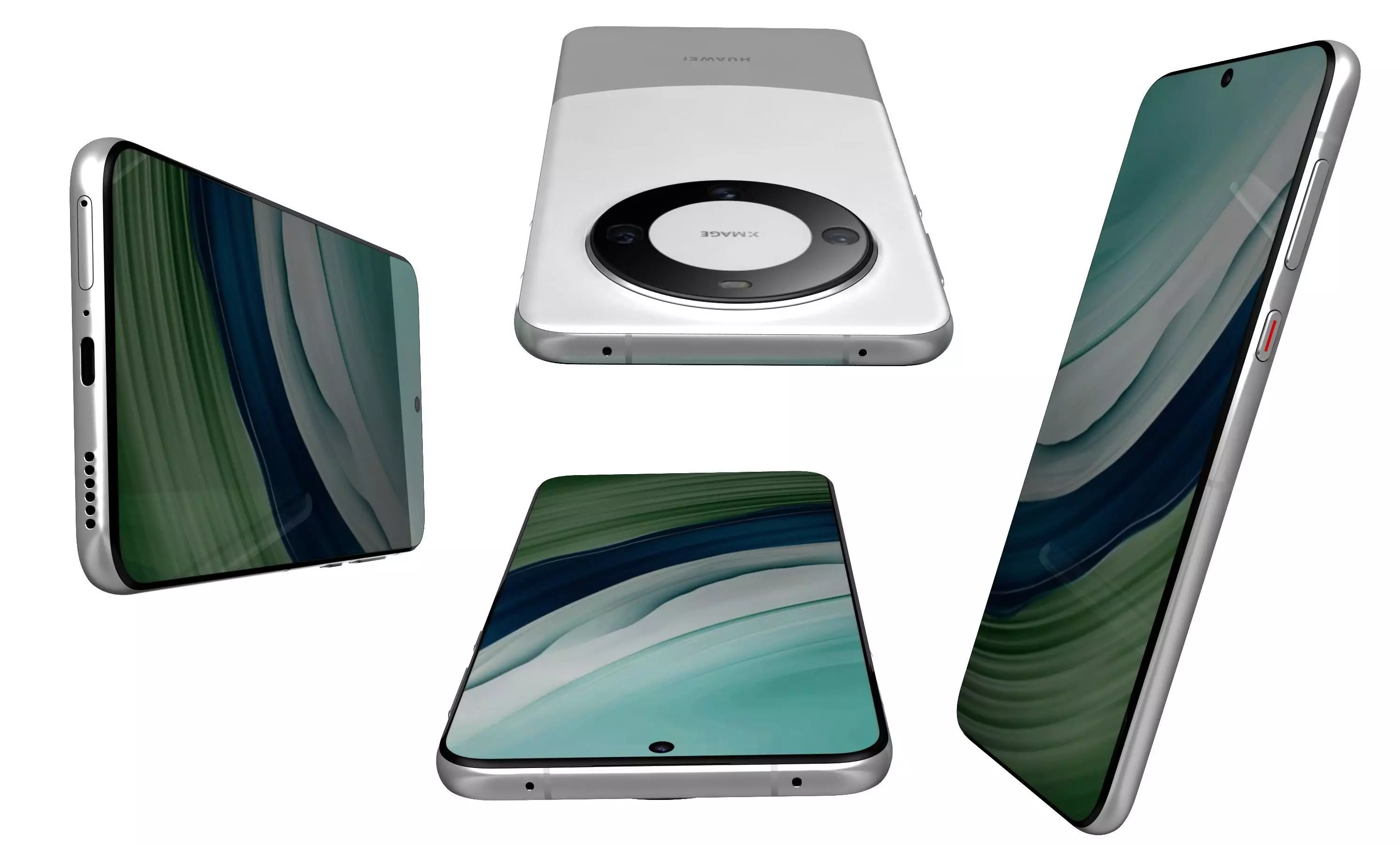 Huawei Mate 60 White High Poly 3D model_6