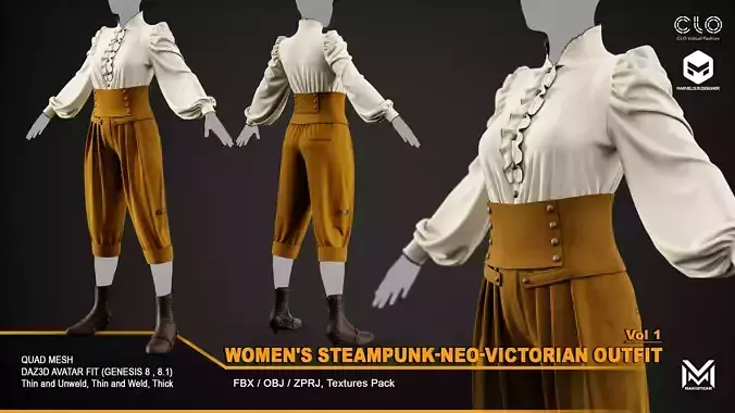 Women Steampunk-Neo-Victorian Outfit-VOL1