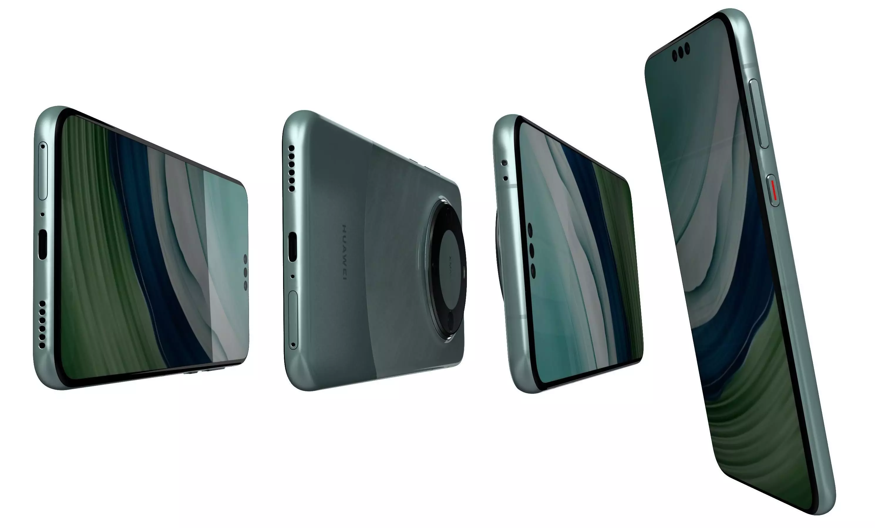 Huawei Mate 60 Pro Green High Poly 3D model_6