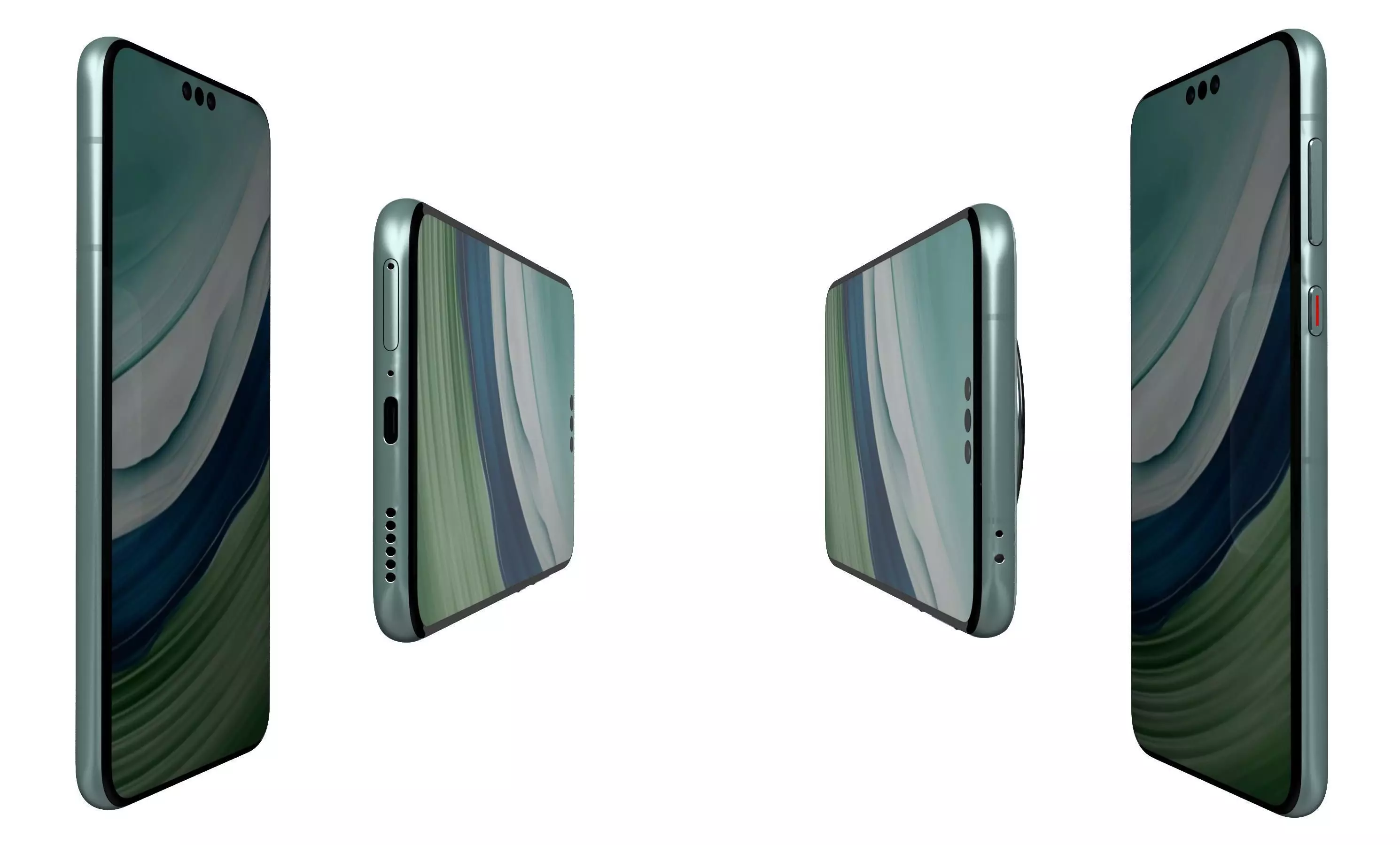Huawei Mate 60 Pro Green High Poly 3D model_2