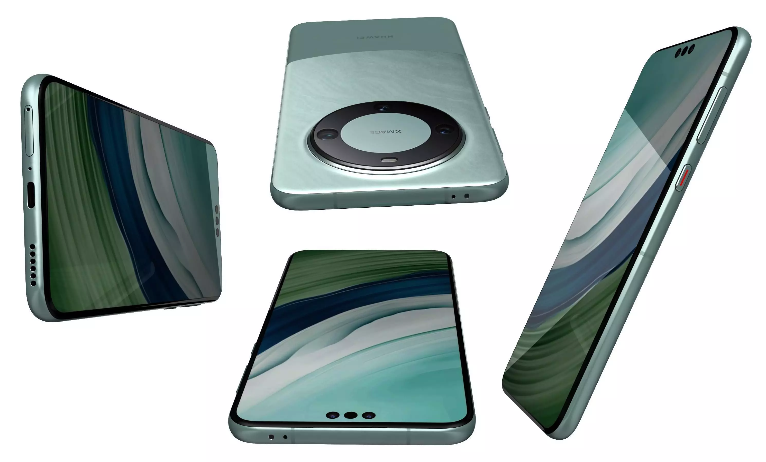 Huawei Mate 60 Pro Green High Poly 3D model_7