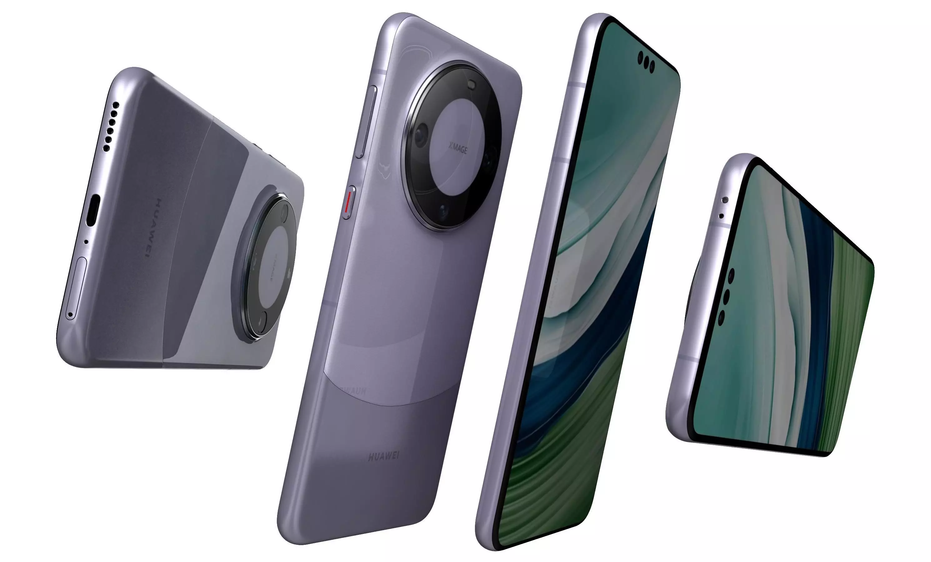 Huawei Mate 60 Pro Purple High Poly 3D model_5