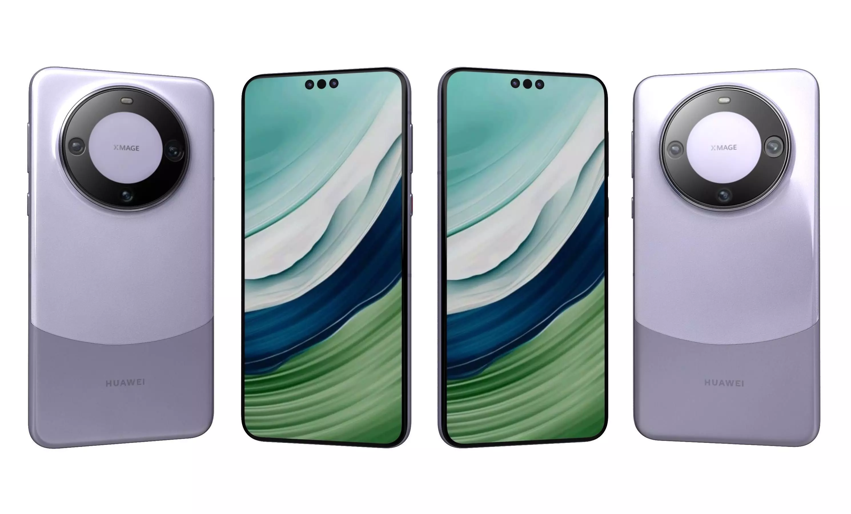 Huawei Mate 60 Pro Purple High Poly 3D model_0