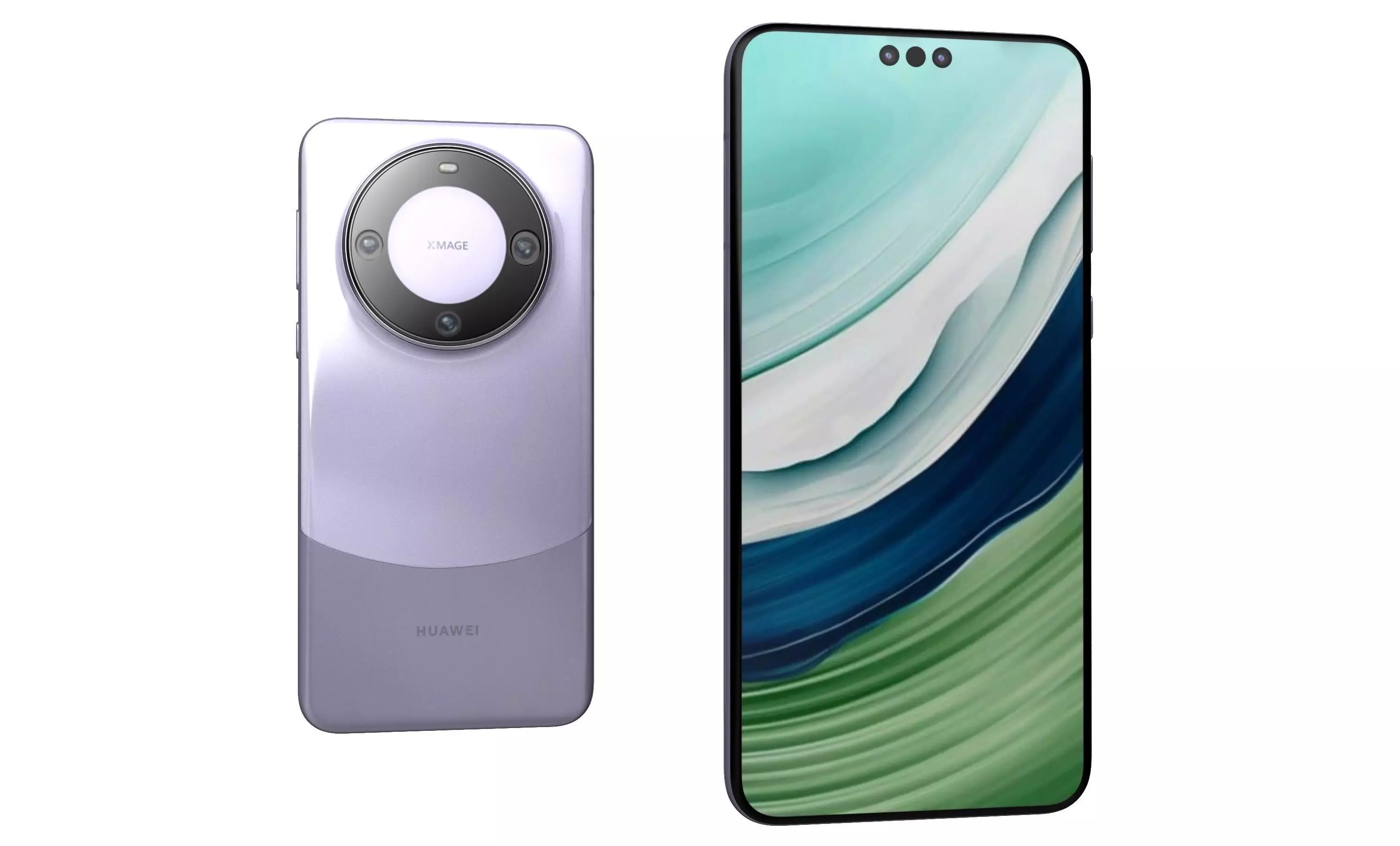 Huawei Mate 60 Pro Purple High Poly 3D model_29