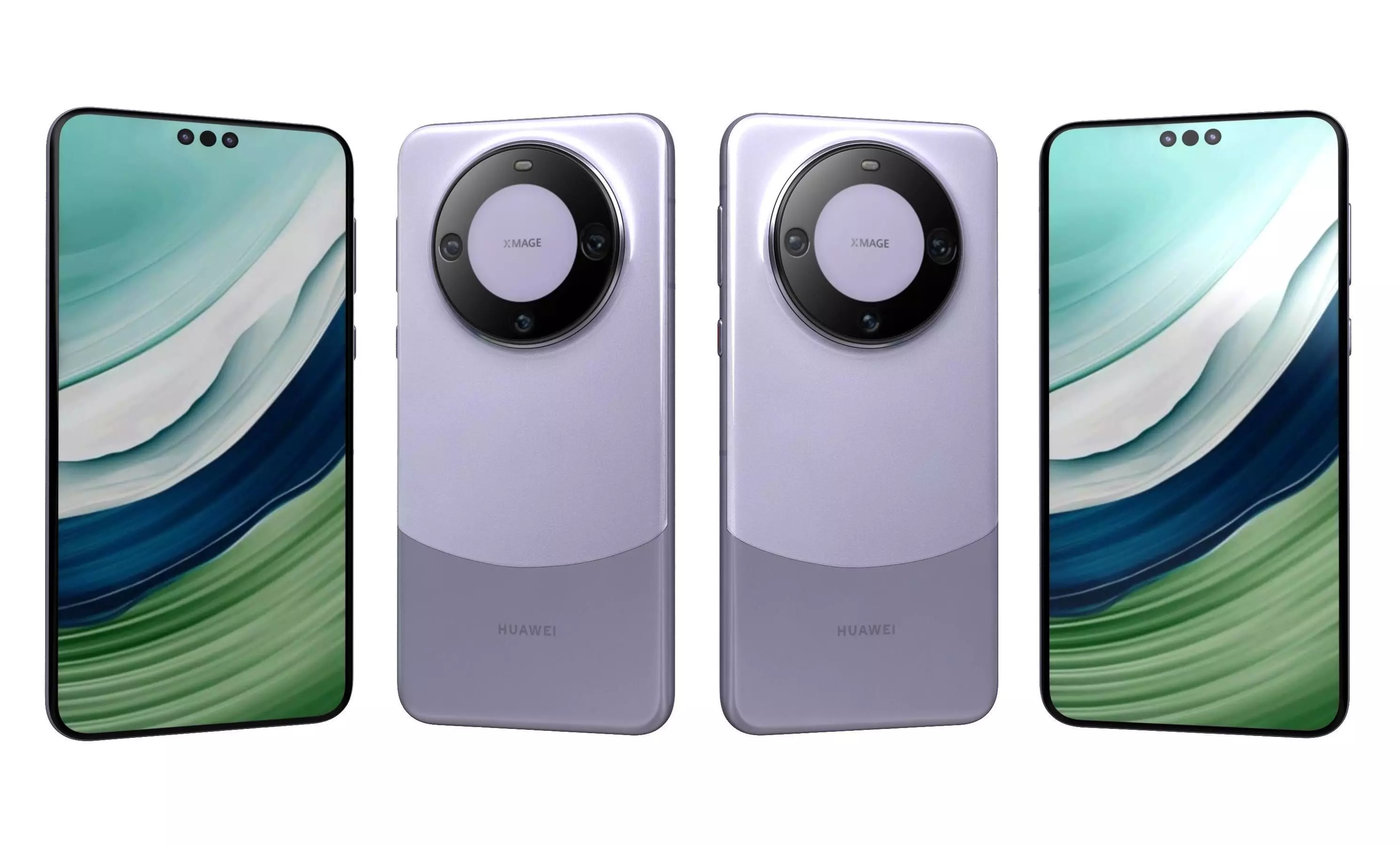 Huawei Mate 60 Pro Purple High Poly 3D model_21