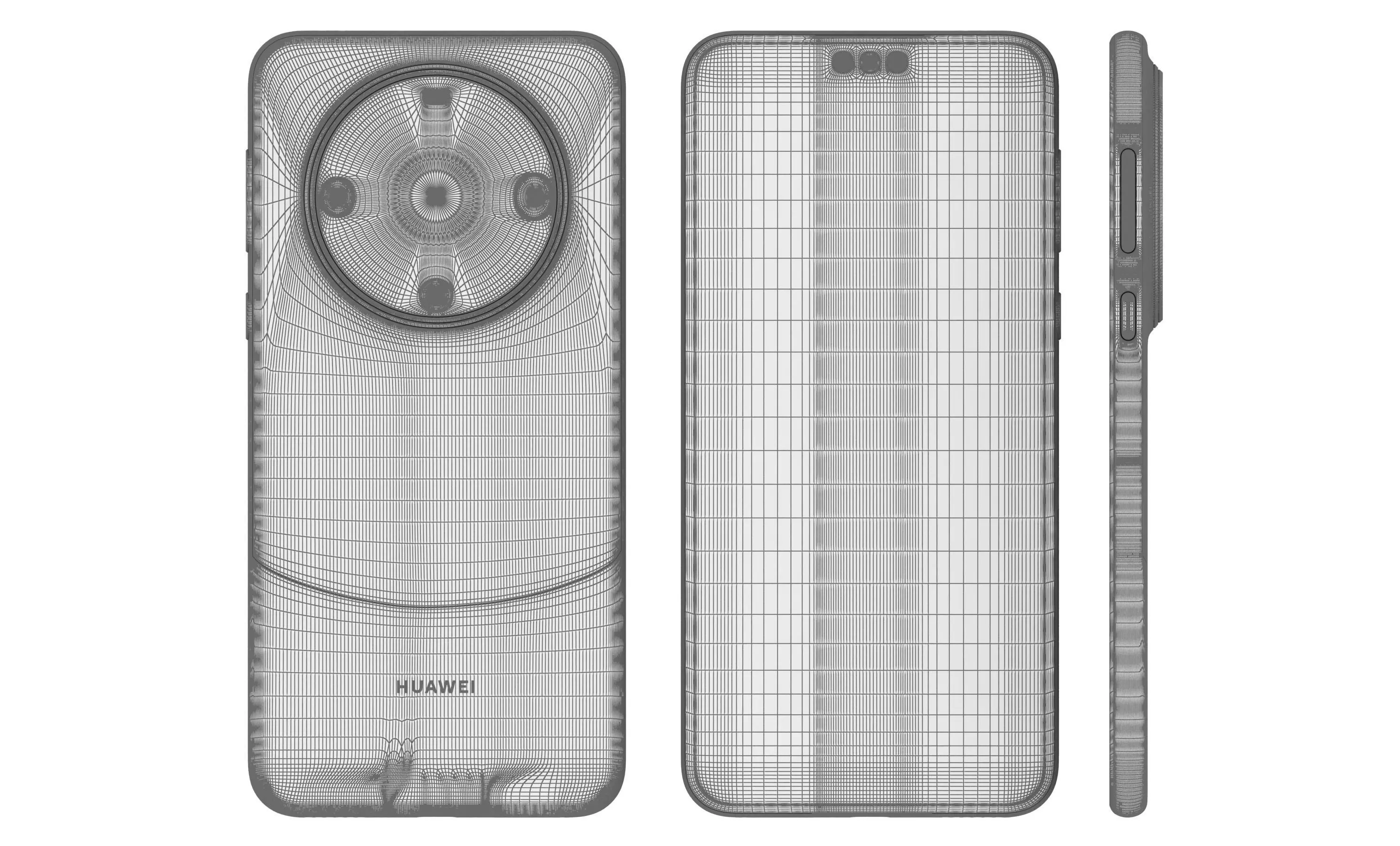 Huawei Mate 60 Pro Purple High Poly 3D model_12