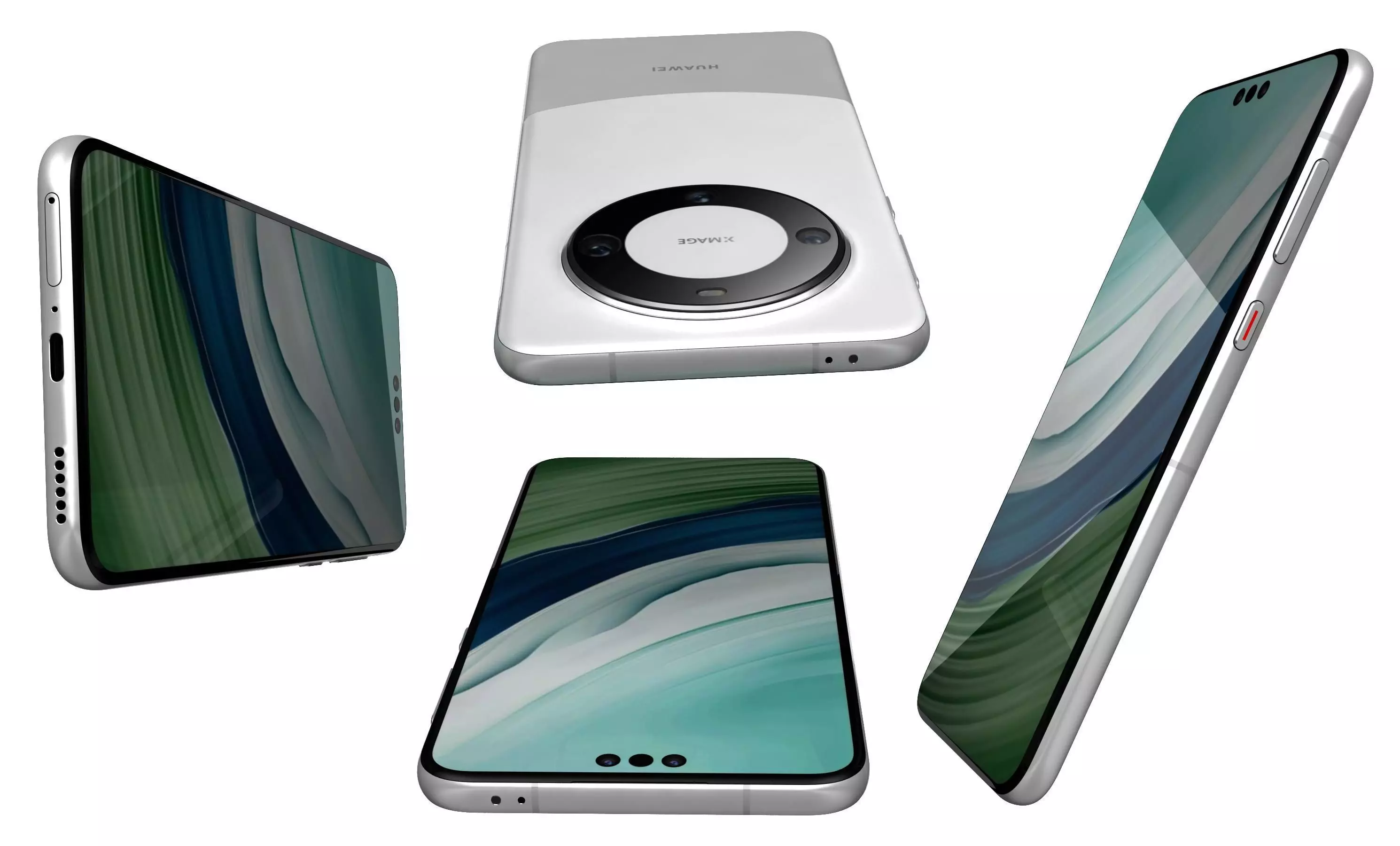 Huawei Mate 60 Pro White High Poly 3D model_6