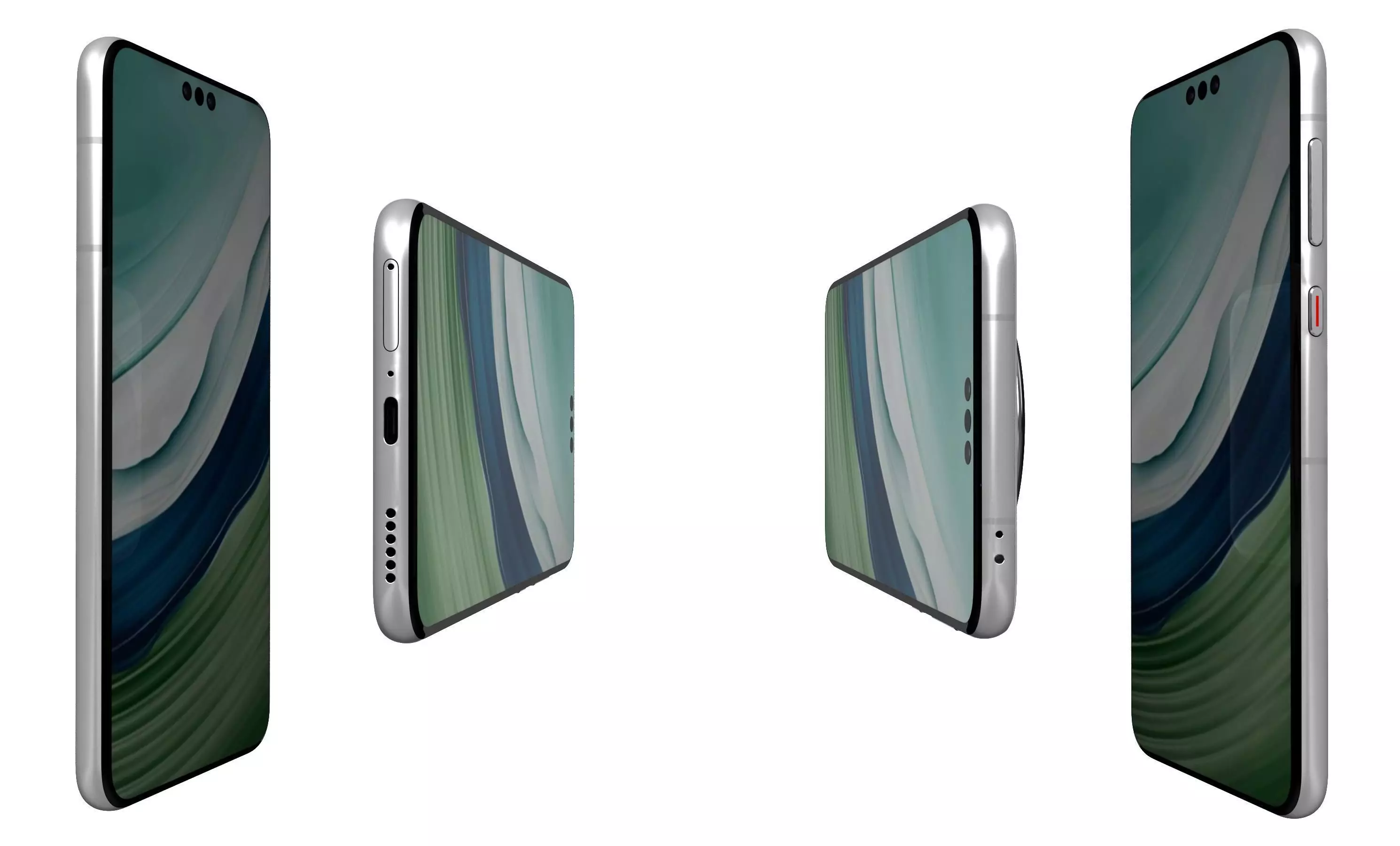 Huawei Mate 60 Pro White High Poly 3D model_2