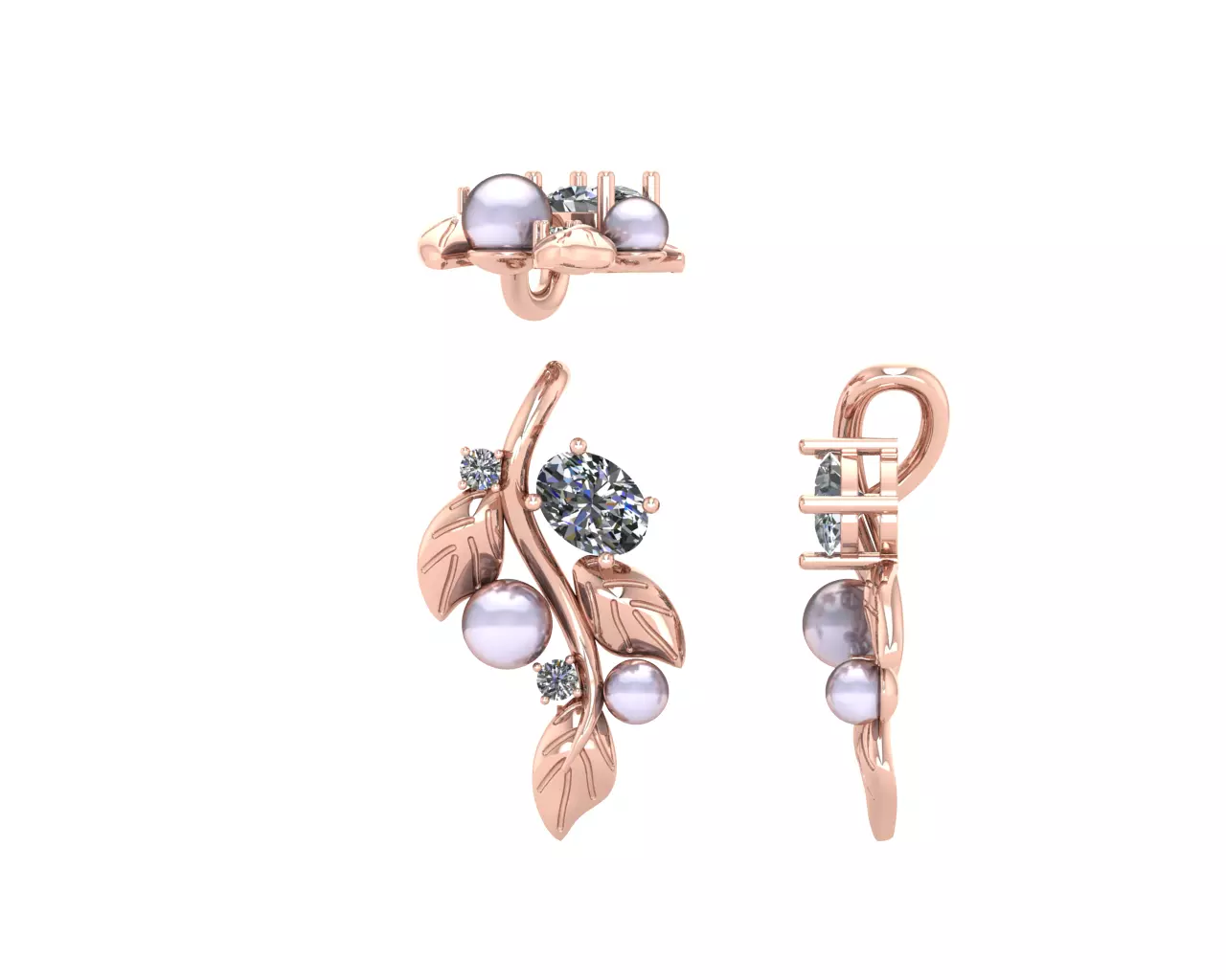 Diamond pendant 3d render 3D print model_6