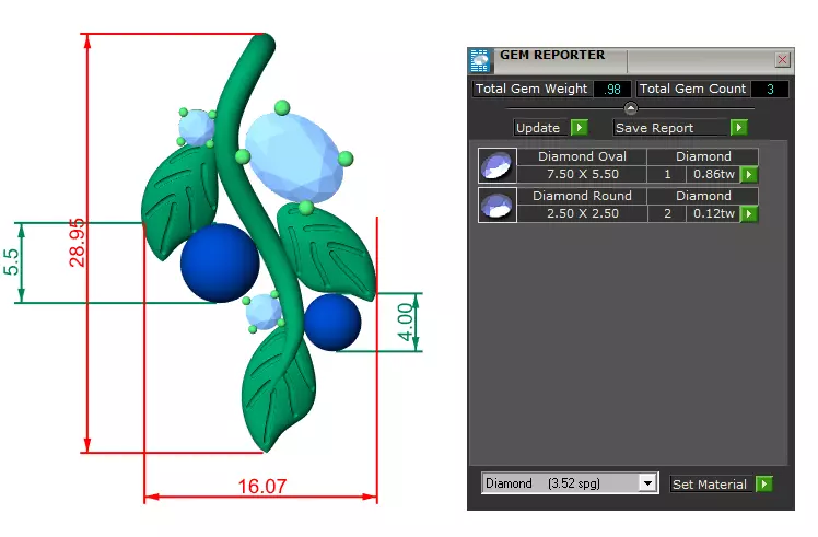 Diamond pendant 3d render 3D print model_9