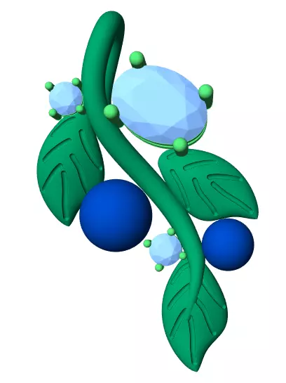 Diamond pendant 3d render 3D print model_7