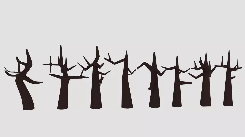 Cartoon Dead Tree Low-poly 3D model