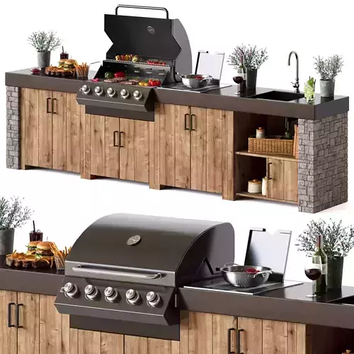 Outdoor Kitchen with a gas grill