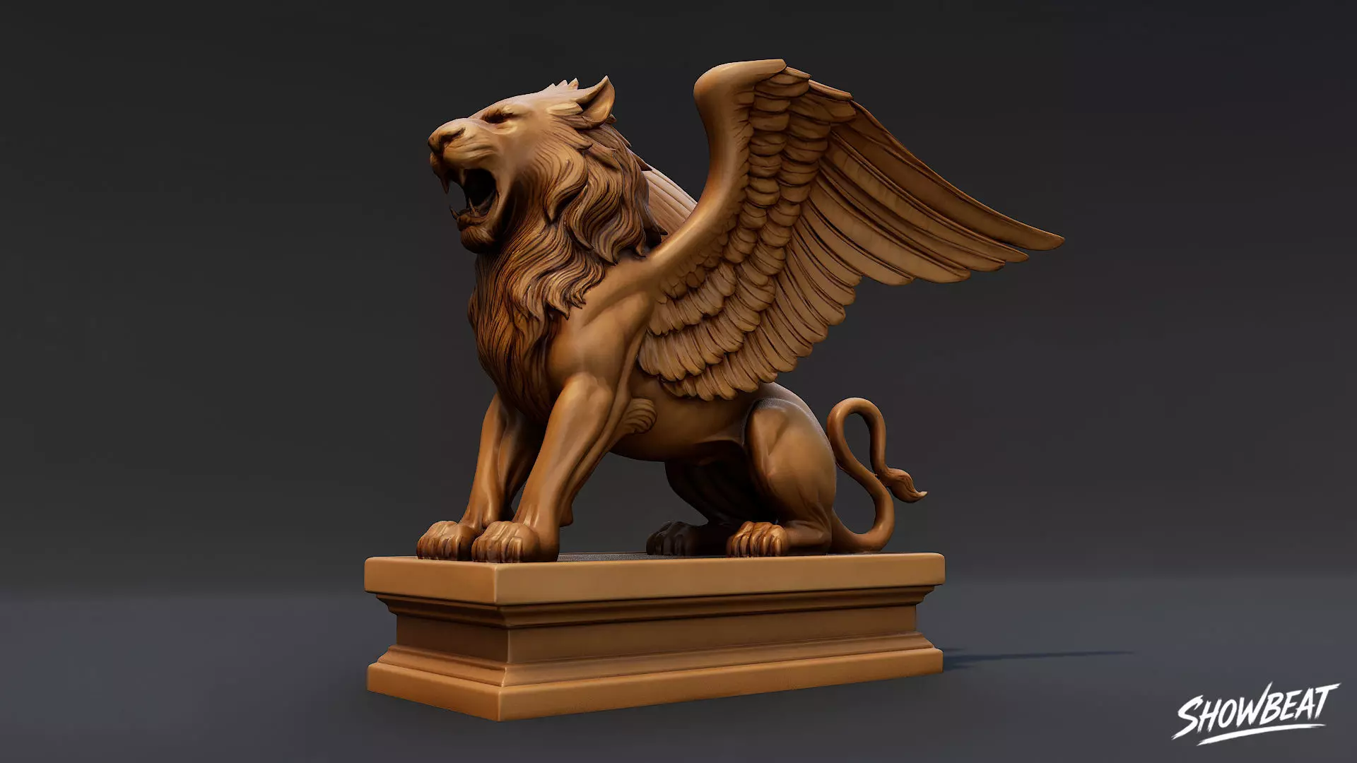 Lion Statue V11 Low-poly 3D model_0