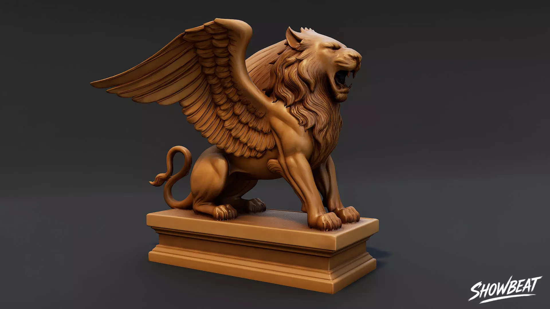Lion Statue V11 Low-poly 3D model_4