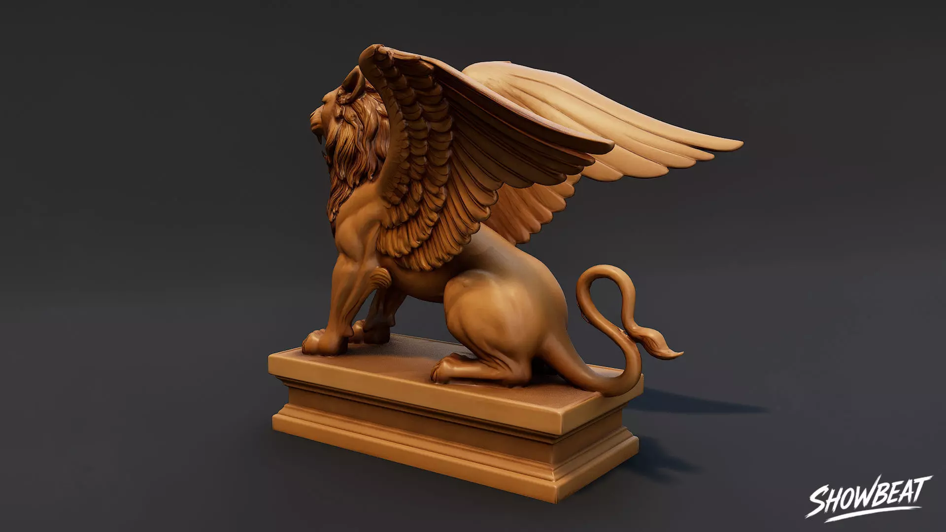 Lion Statue V11 Low-poly 3D model_2