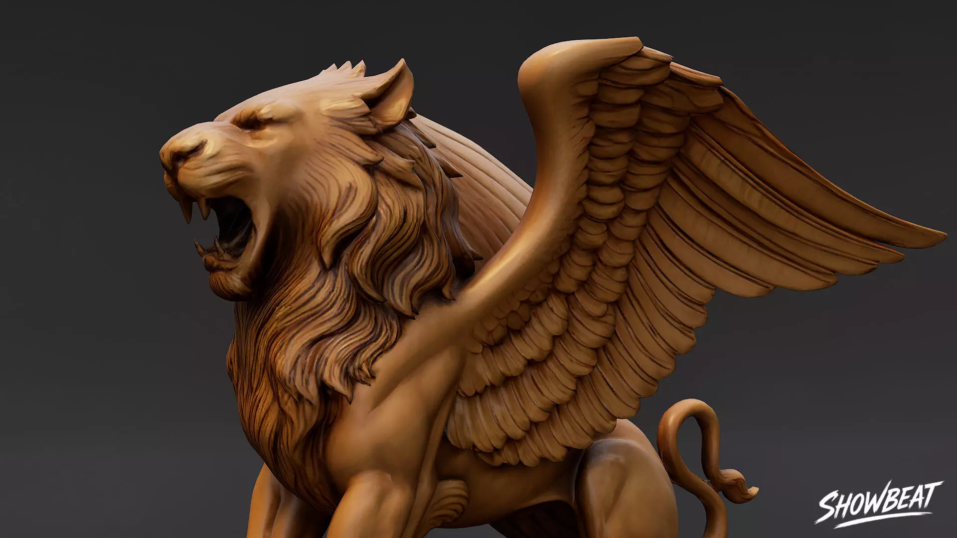 Lion Statue V11 Low-poly 3D model_5