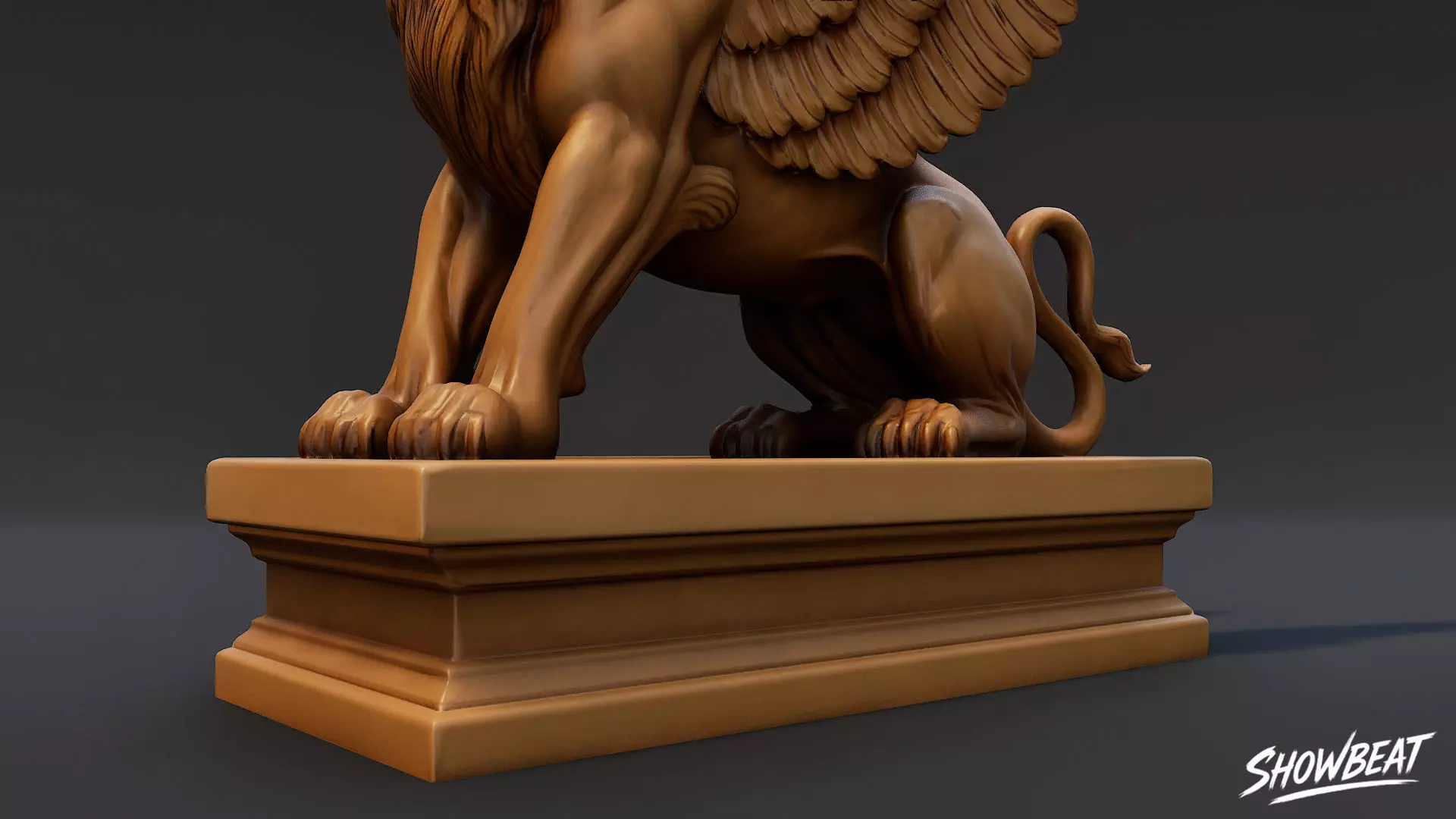 Lion Statue V11 Low-poly 3D model_6