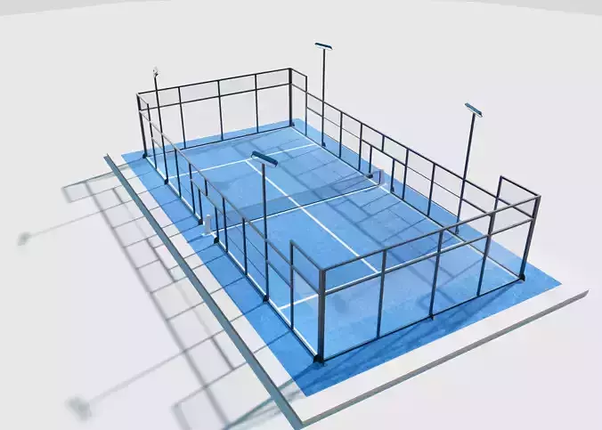 3D Padel Pickleball Court  Professional Sports Facility Model