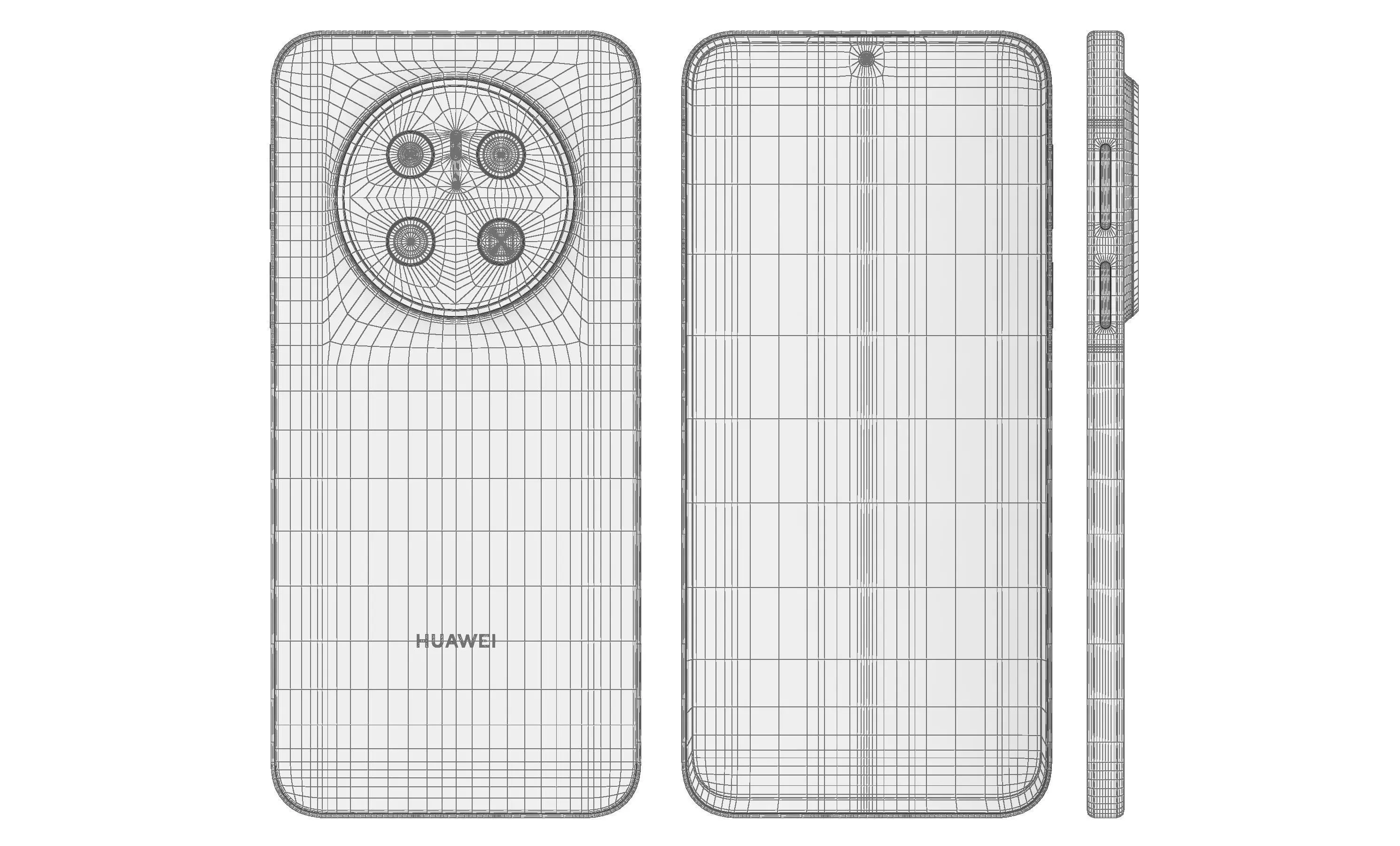 Huawei Mate 70 Obsidian Black High Poly 3D model_11