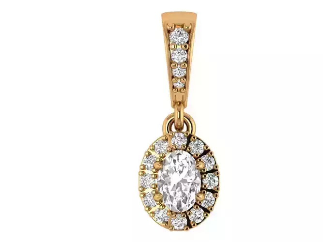 Oval Solitaire Pendant