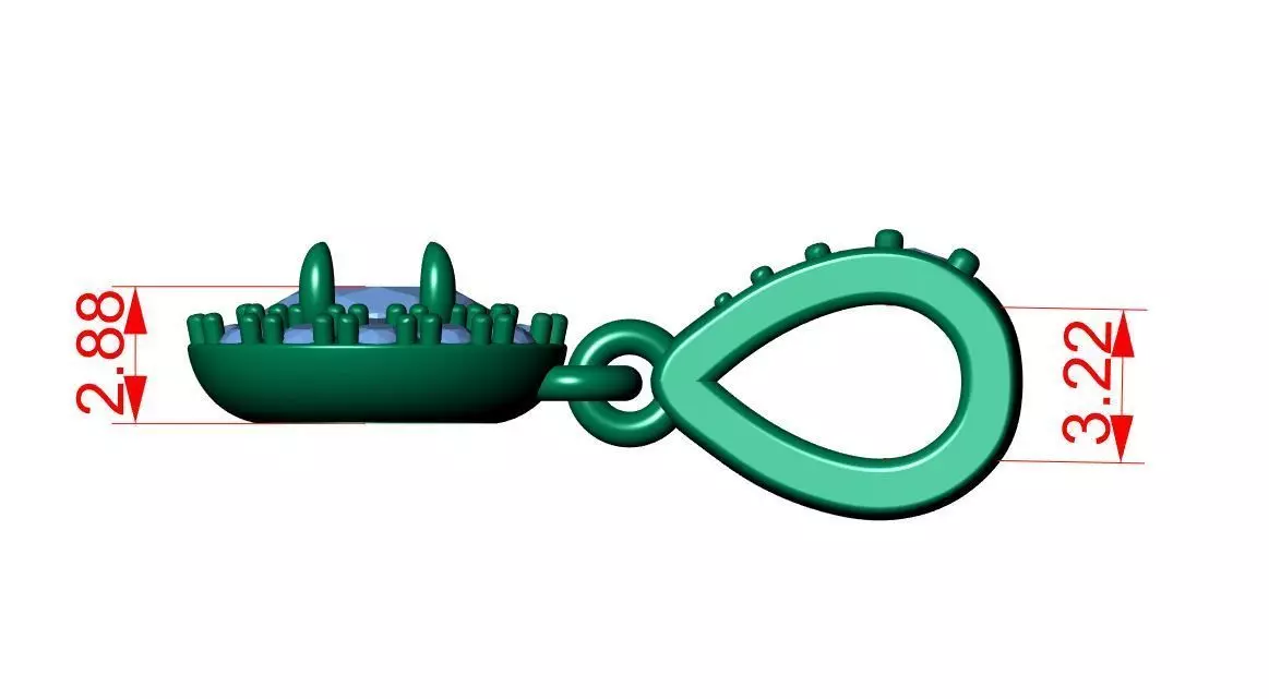 Oval Solitaire Pendant 3D print model_6