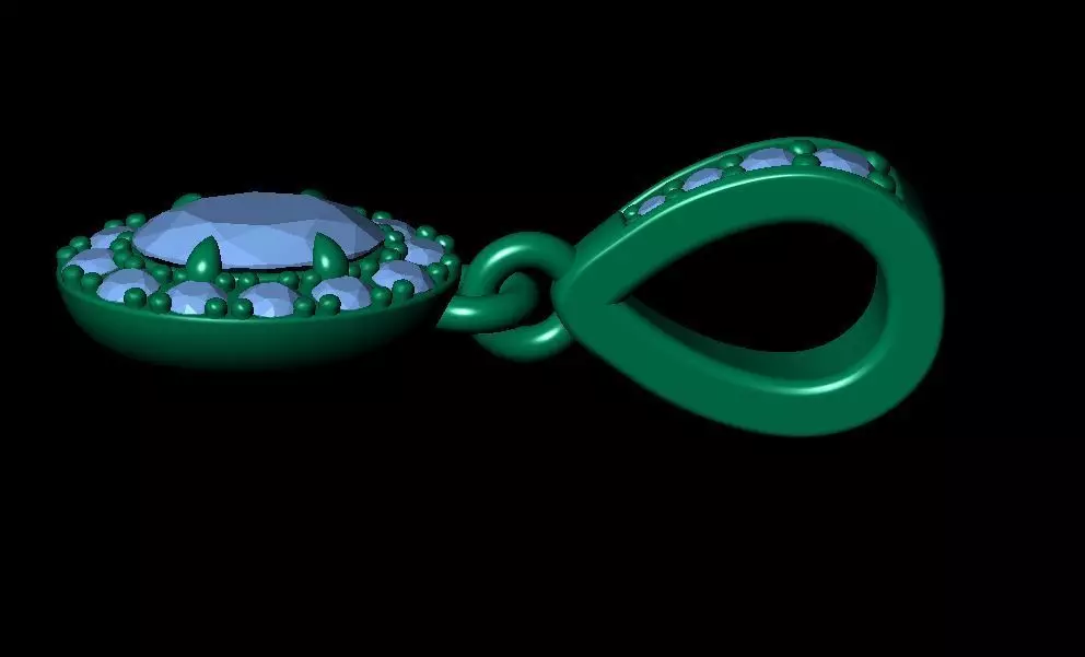 Oval Solitaire Pendant 3D print model_17