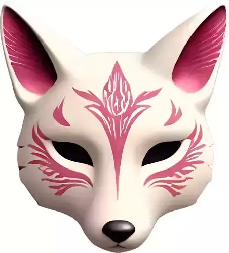 Fox Mask with Decorative Patterns