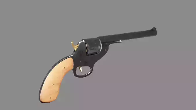 Stylized Revolver Pistol 