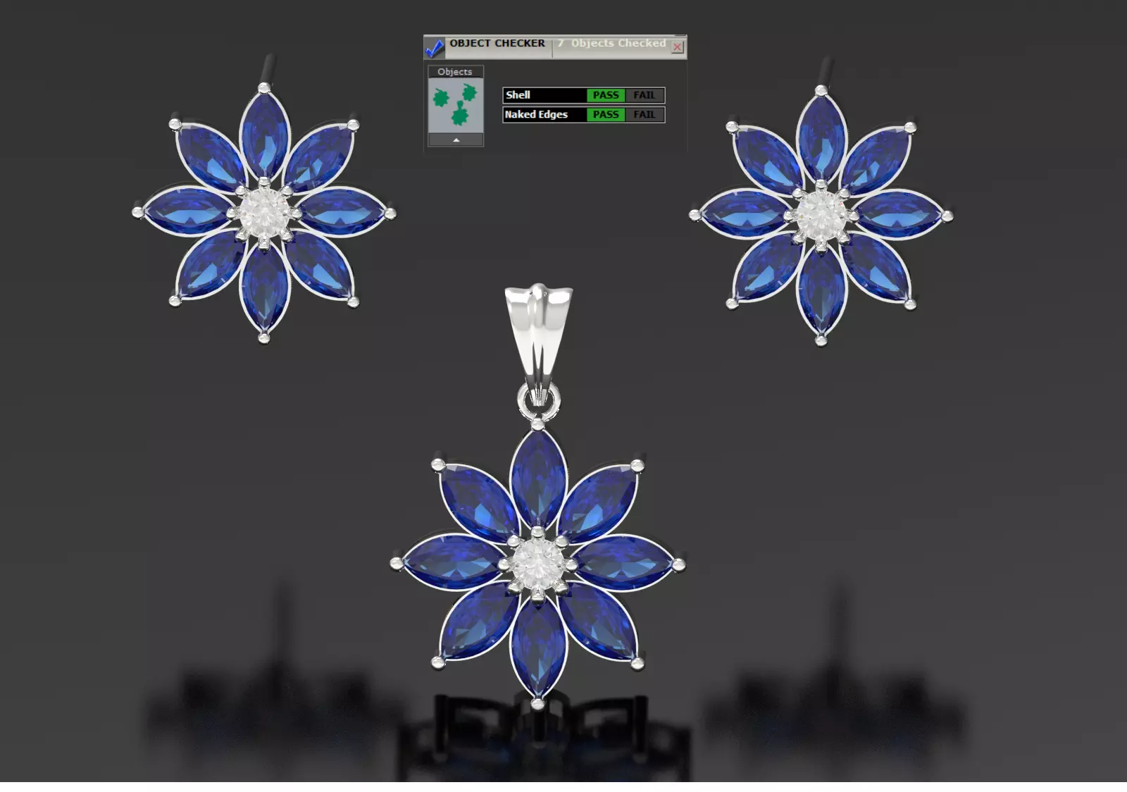 Sapphire Star Flower Half Set STL 3D model js0029 3D print model